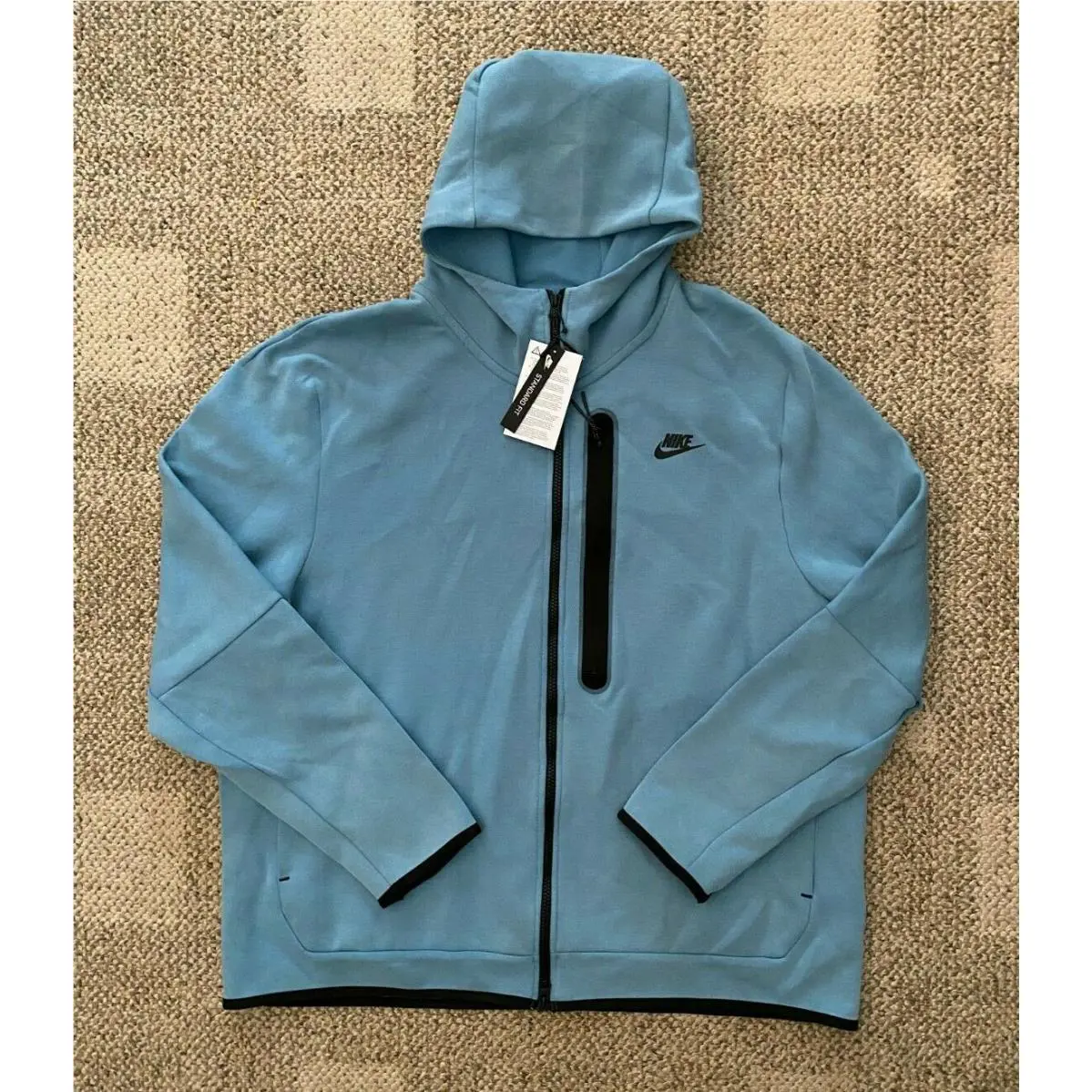Nike Full Zip Hoodie Jacket Tech Fleece Blue DD3100-424 Men`s 2XL Xxl