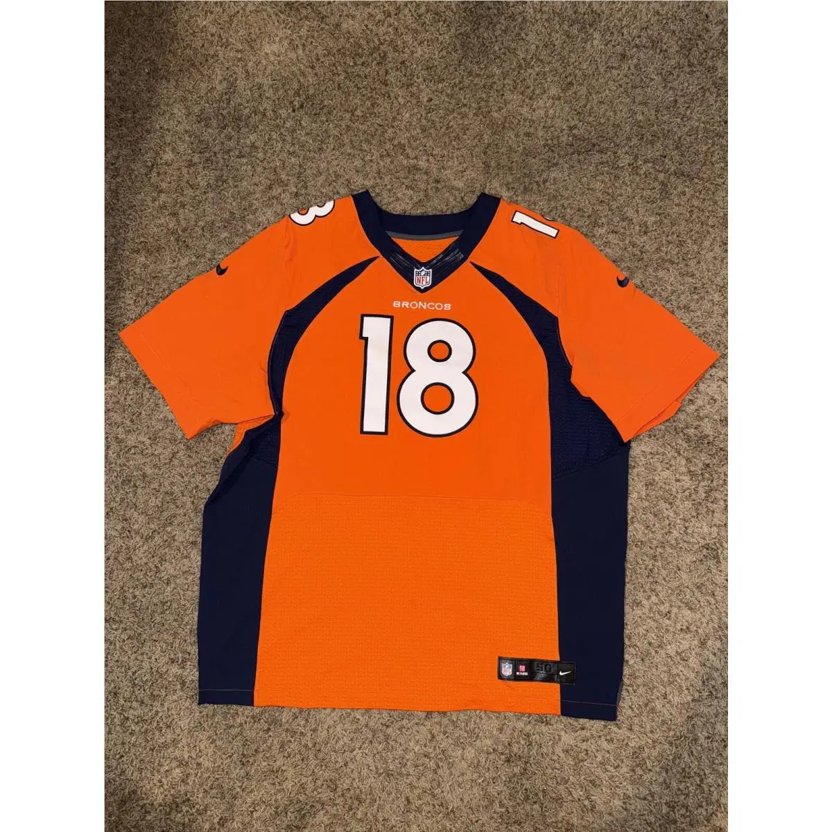 Vintage Nike Men’s Denver Broncos Peyton Manning Orange Game Vapor Jersey