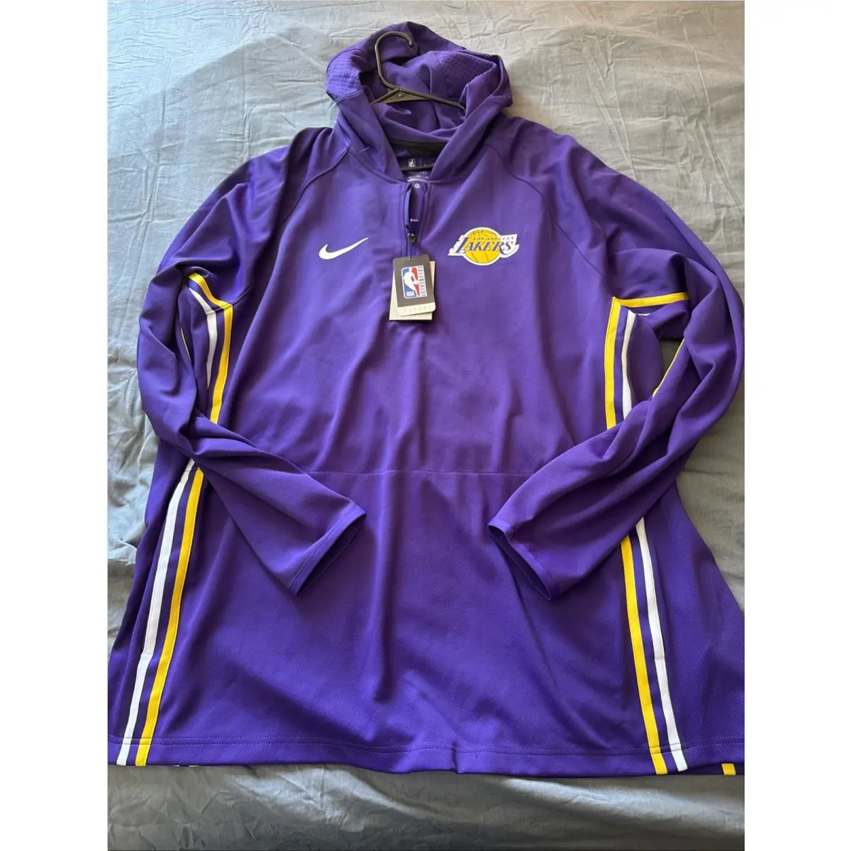 Nike Los Angeles Lakers Purple 1/4 Zip Hoodie Hooded Men`s Size 3XL Long Sleeve