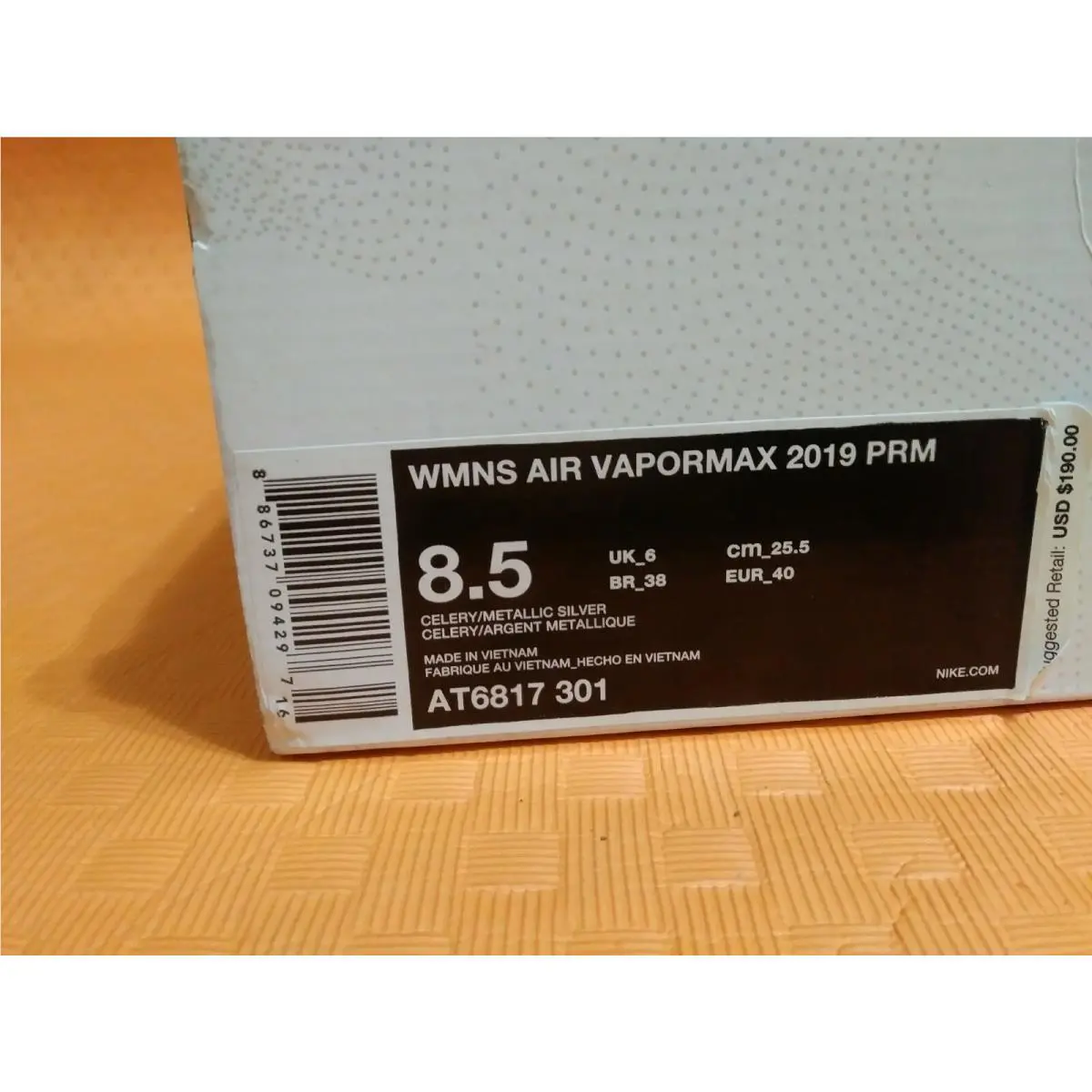Nike shoes - air vapor max - air vapor max - air vapor max - Celery/Metallic Silver 7