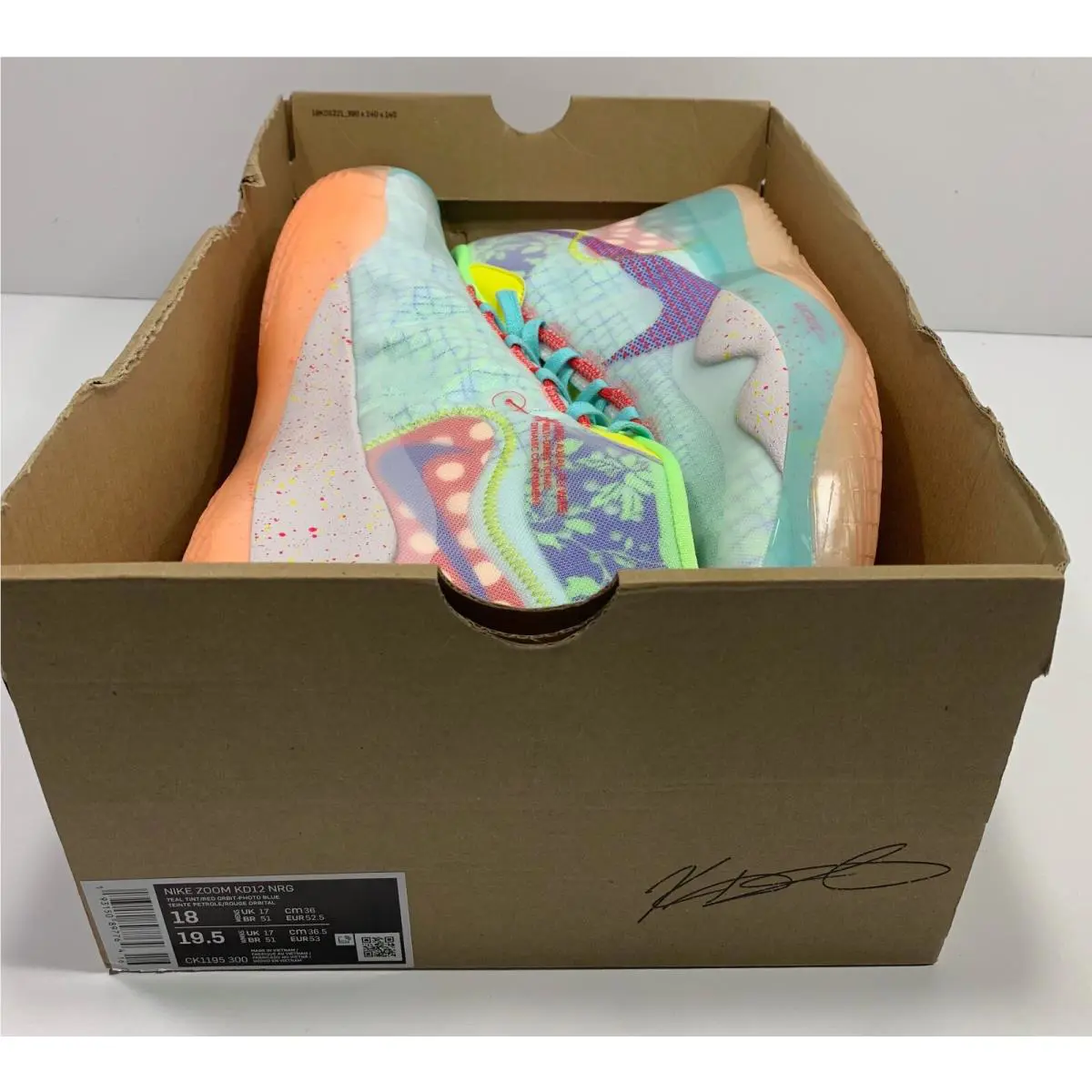 Nike shoes - ZOOM KD 12 NRG - ZOOM NRG - CK1195-300 - TEAL TINT / RED ORBIT - PHOTO BLUE (UPC: 193150897764) 9