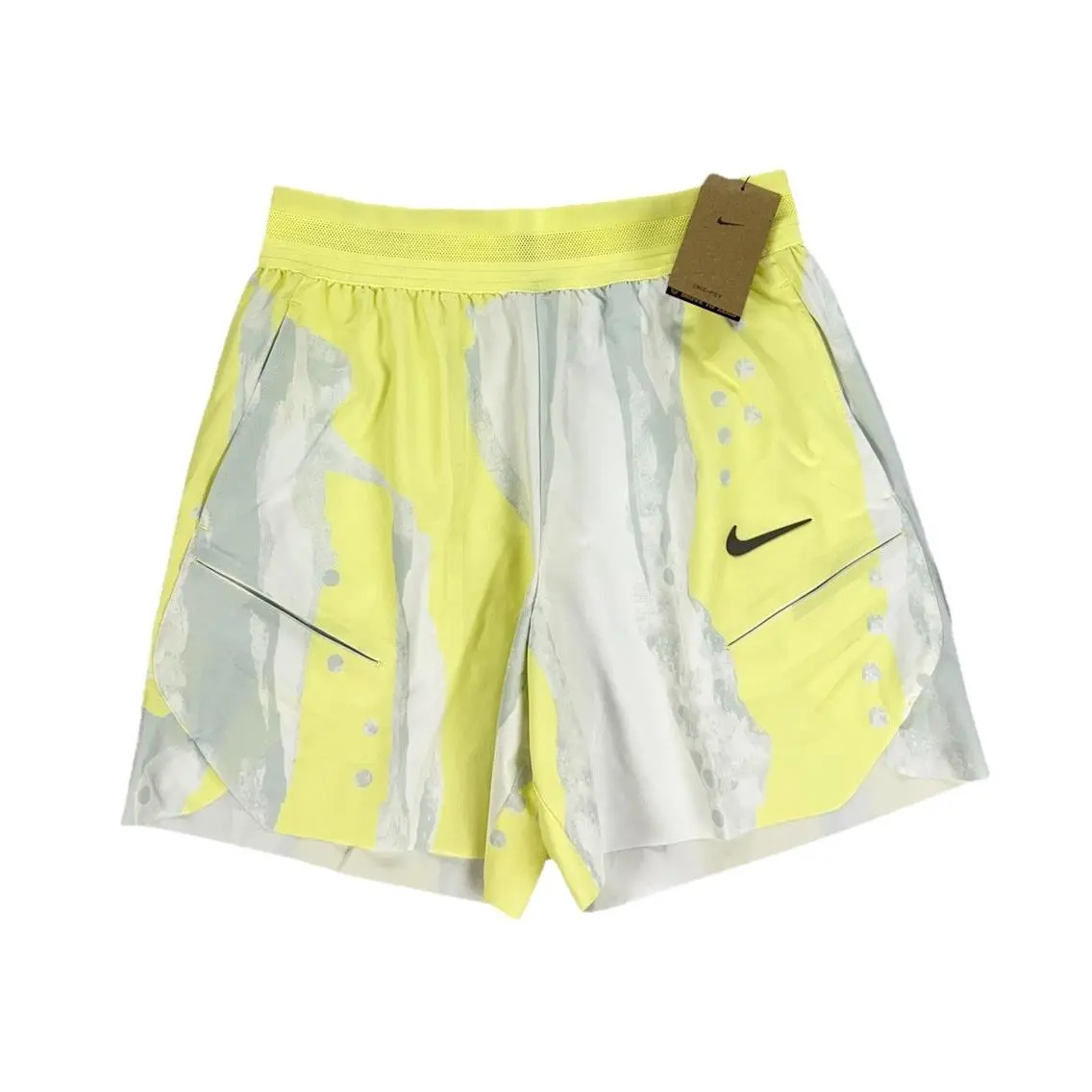 Nike Court Slam Dri-fit Tennis Shorts 7 Yellow White Mens Size M FZ6905-331