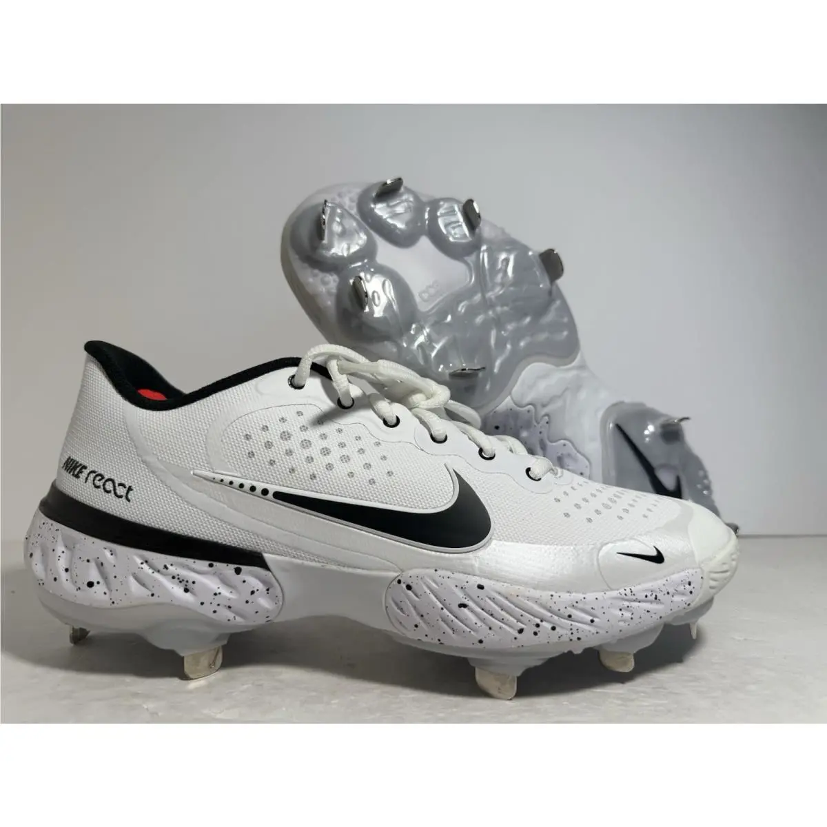 Nike Alpha Huarache Elite 3 Low White Baseball Cleats CV3552-104 Men Size 8 US