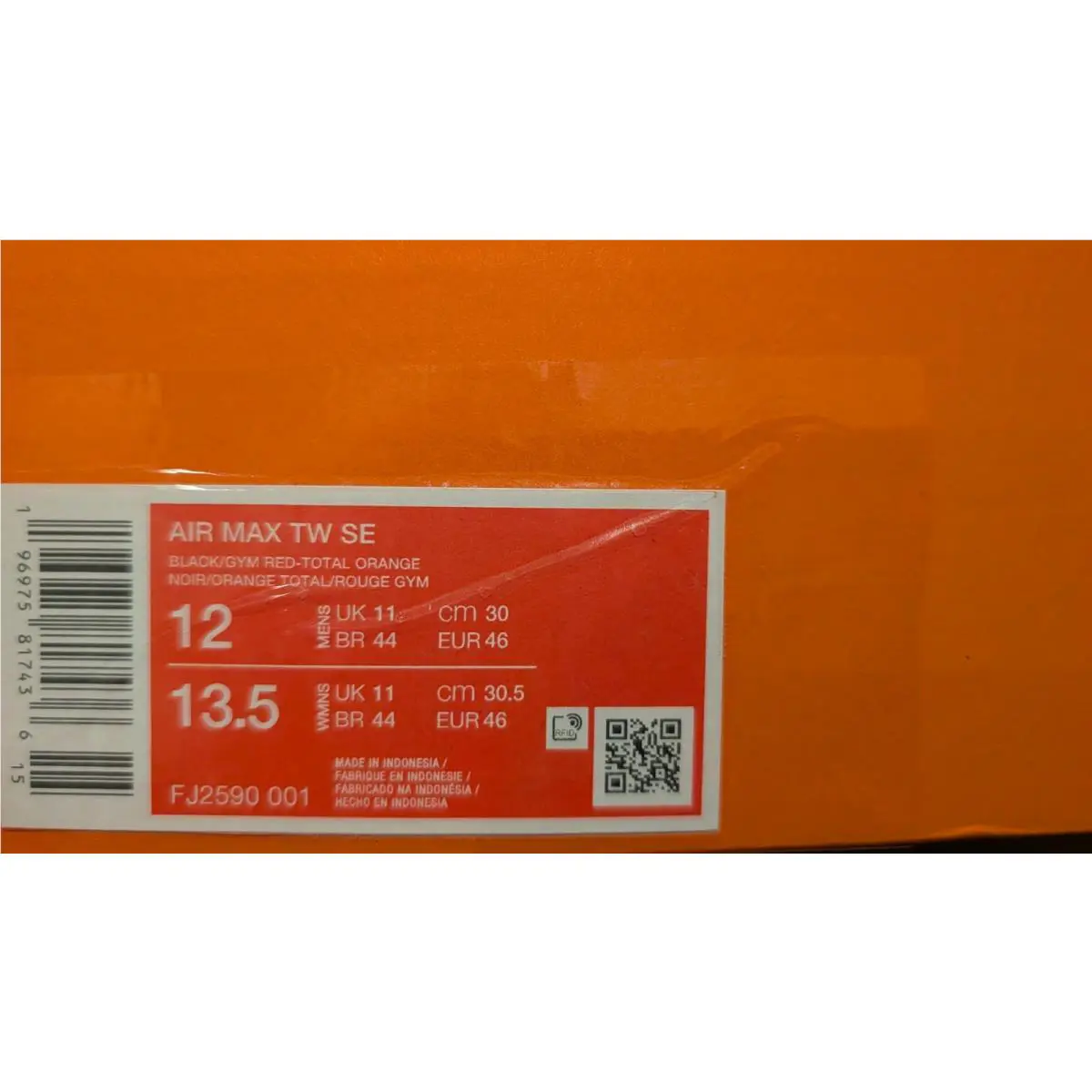 Nike shoes - Nike Air Max TW - Air Max - Black/Total Orange/Summit White/Gym Red 4