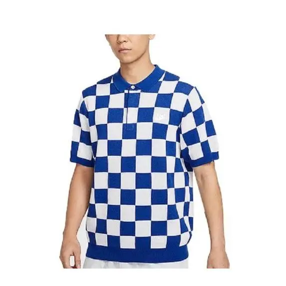 Nike Sportswear Club Checkers Golf Polo Shirt Mens Size XL FN3422-480