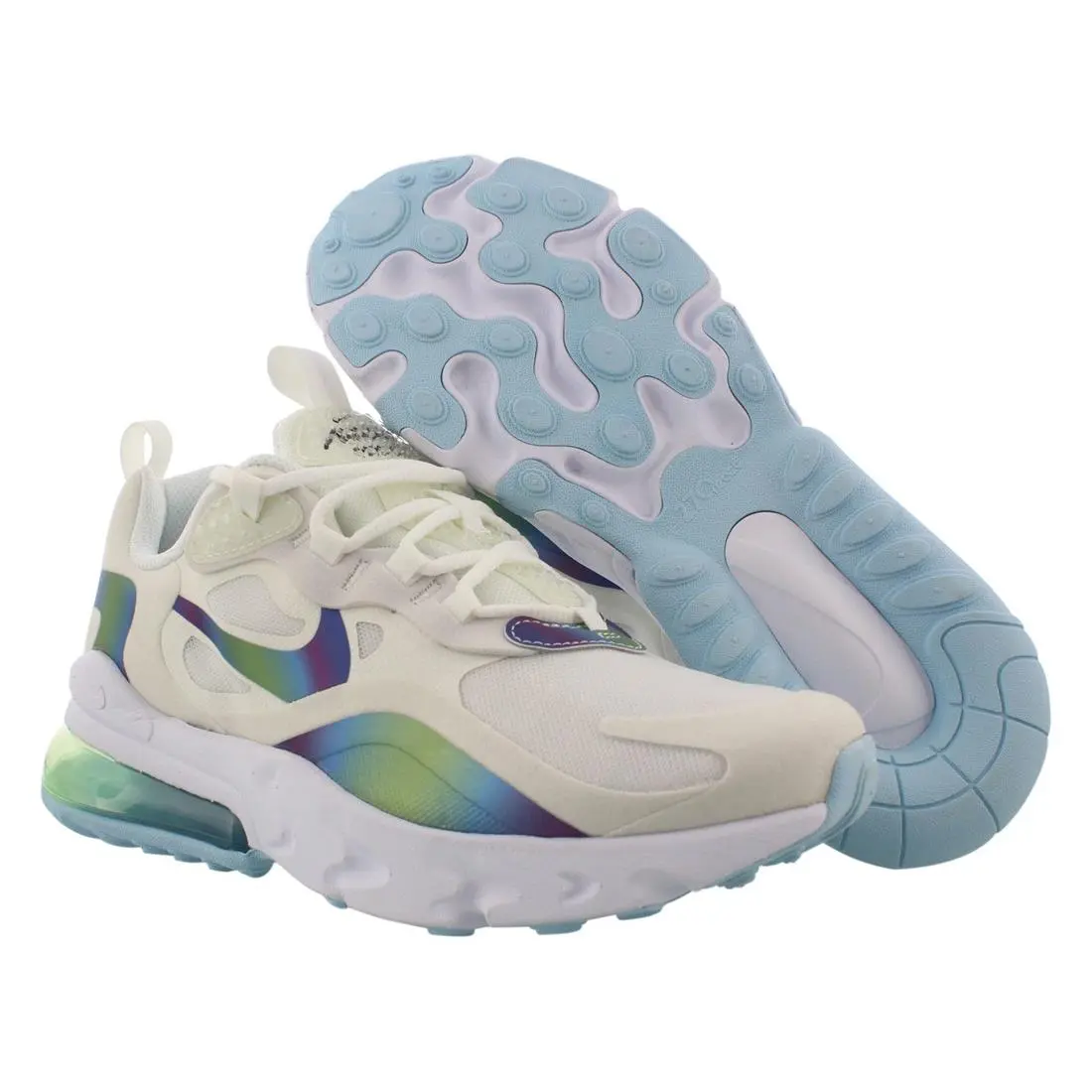 Nike Air Max 270 React Girls Shoes Size 5.5 Color: Summit White/multi-color
