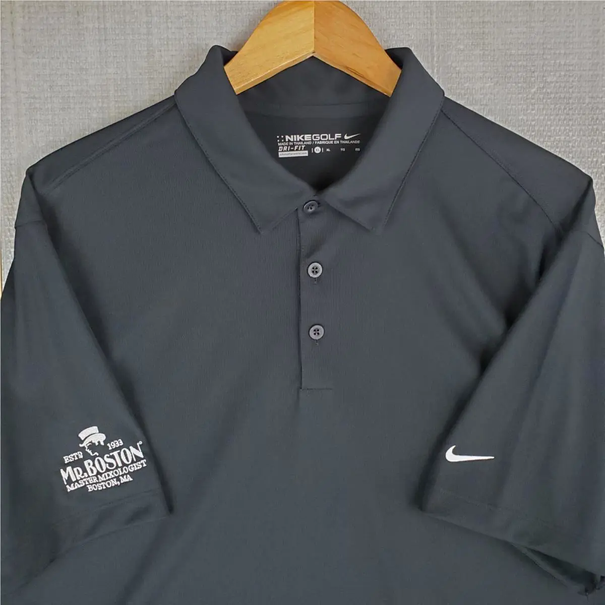 Nike Golf x MR Boston Mixology Size XL Mens Polo Shirt Black Dri-fit Wicking