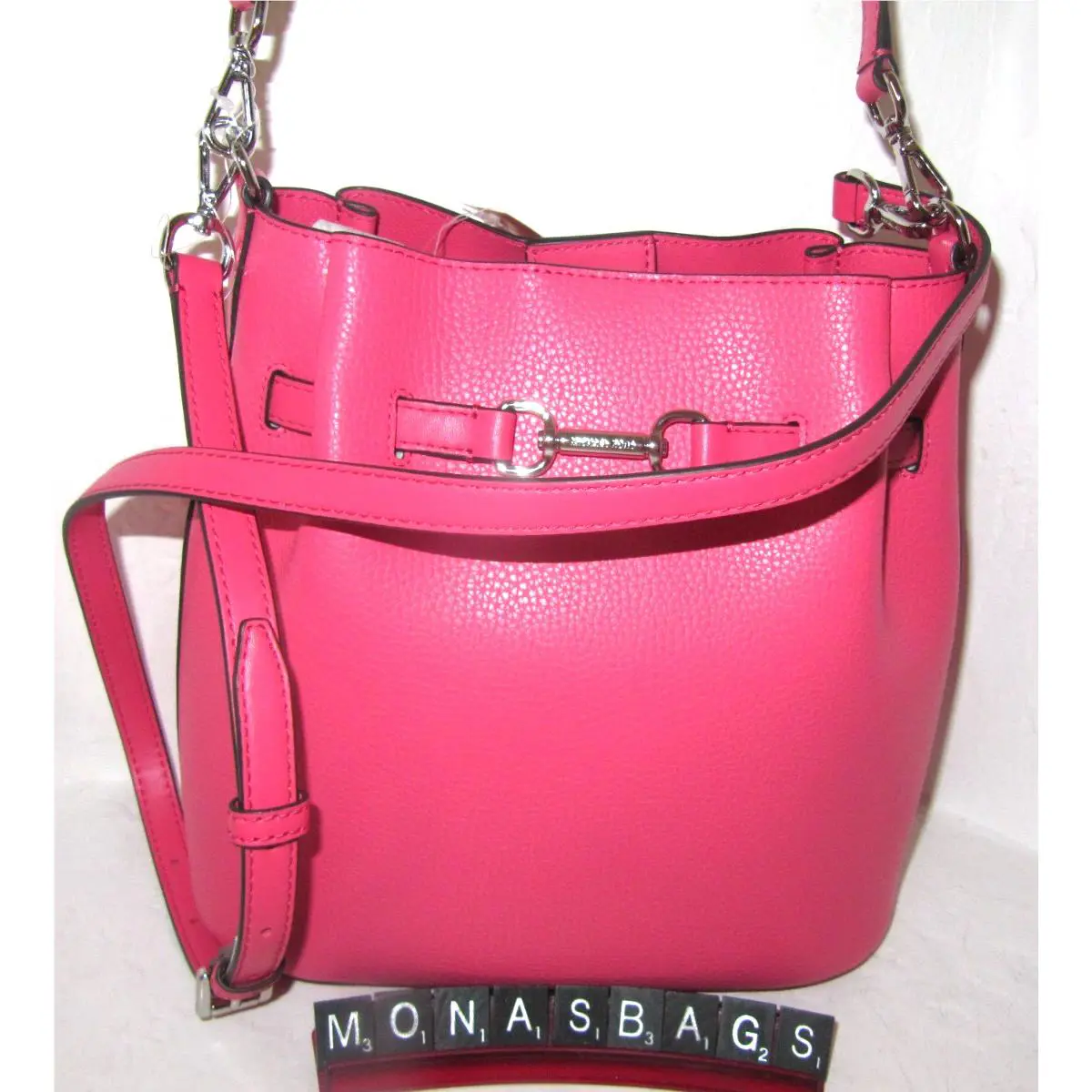 Michael Kors Carson Hibiscus Pink Convertible Bucket Tote Bag
