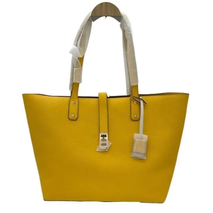 Michael Kors Karson Large Carryall Tote Leather Bag Yellow Handbag