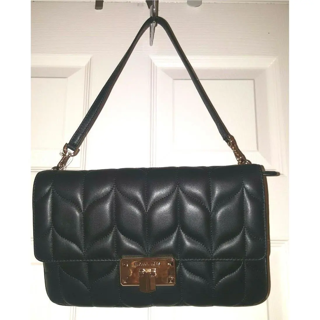Michael Kors Payton 35S9GPBC3L Flap Black Leather LG Clutch