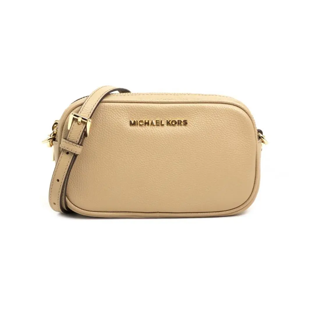 Michael Kors Pebbled Leather Double Zip Crossbody Bag Bisque 38S9CTTC2L