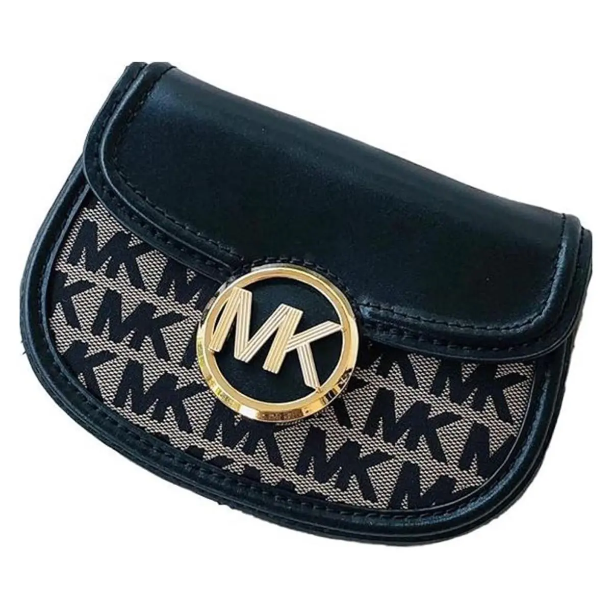 Michael Kors Fulton Small Belt Bag Crossbody Black Signature Logo 35F9GFTN1J-BEI