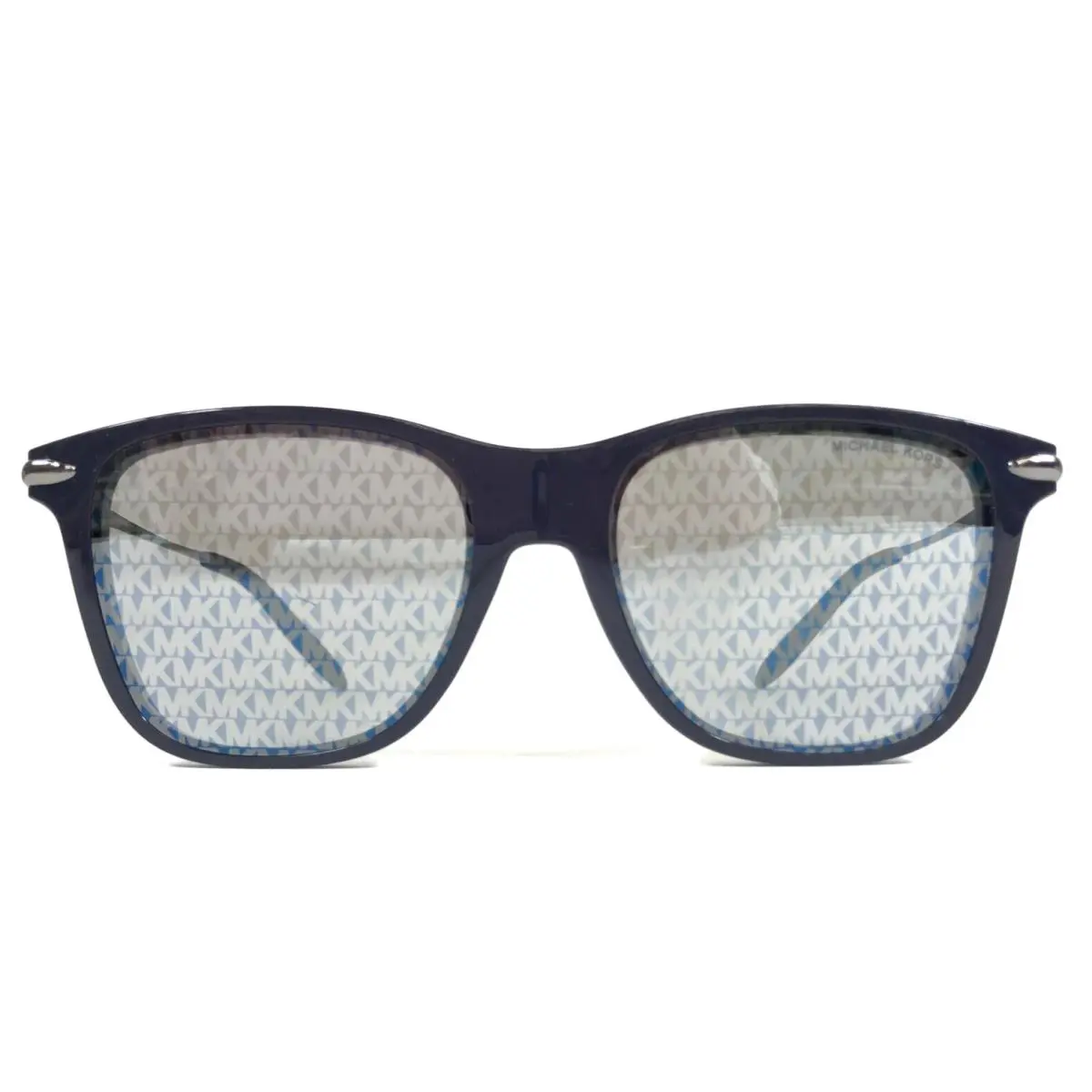 Michael Kors Sunglasses MK2155 Reno 3002/F Blue Silver Square w/ Pattern Lenses