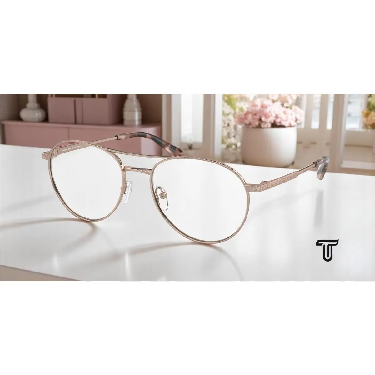 Michael Kors MK3069 1108 Edgartown Rose Gold Demo Lens 54 mm Women`s Eyeglasses