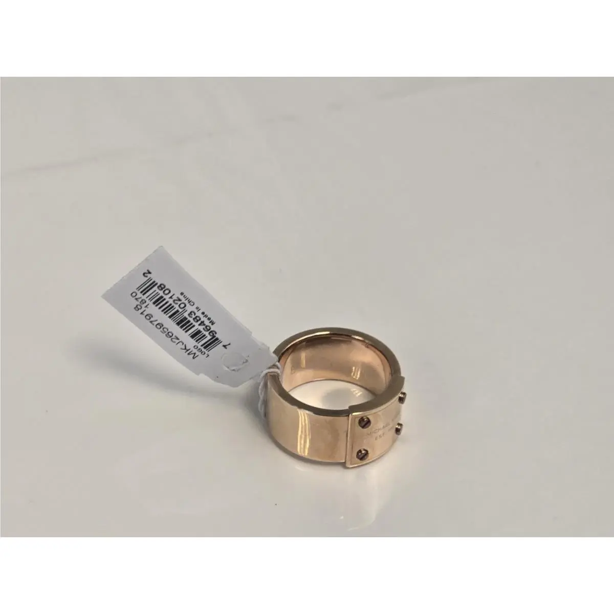 Michael Kors Size 7 Rose Gold Logo Plaque Ring Women`s Size 8