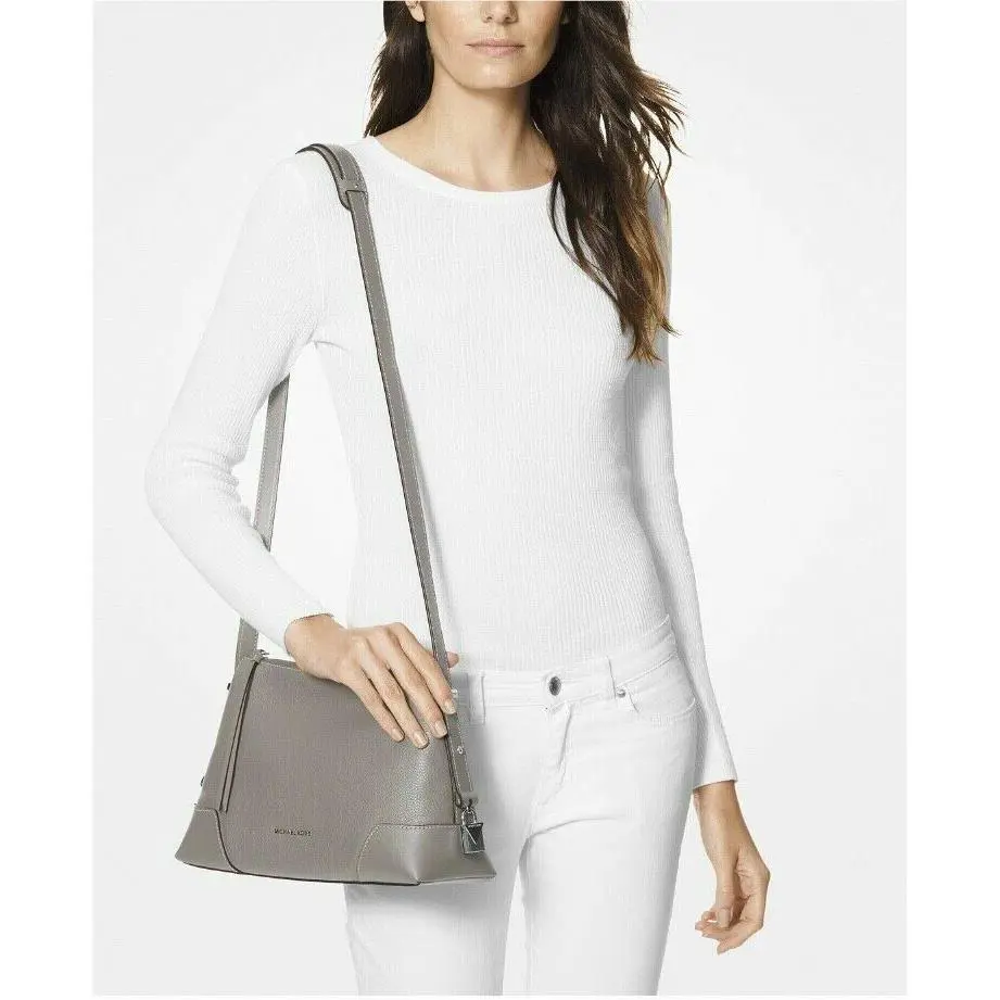 Michael Kors Crosby Large Shoulder Tote Handbags Pearl Grey