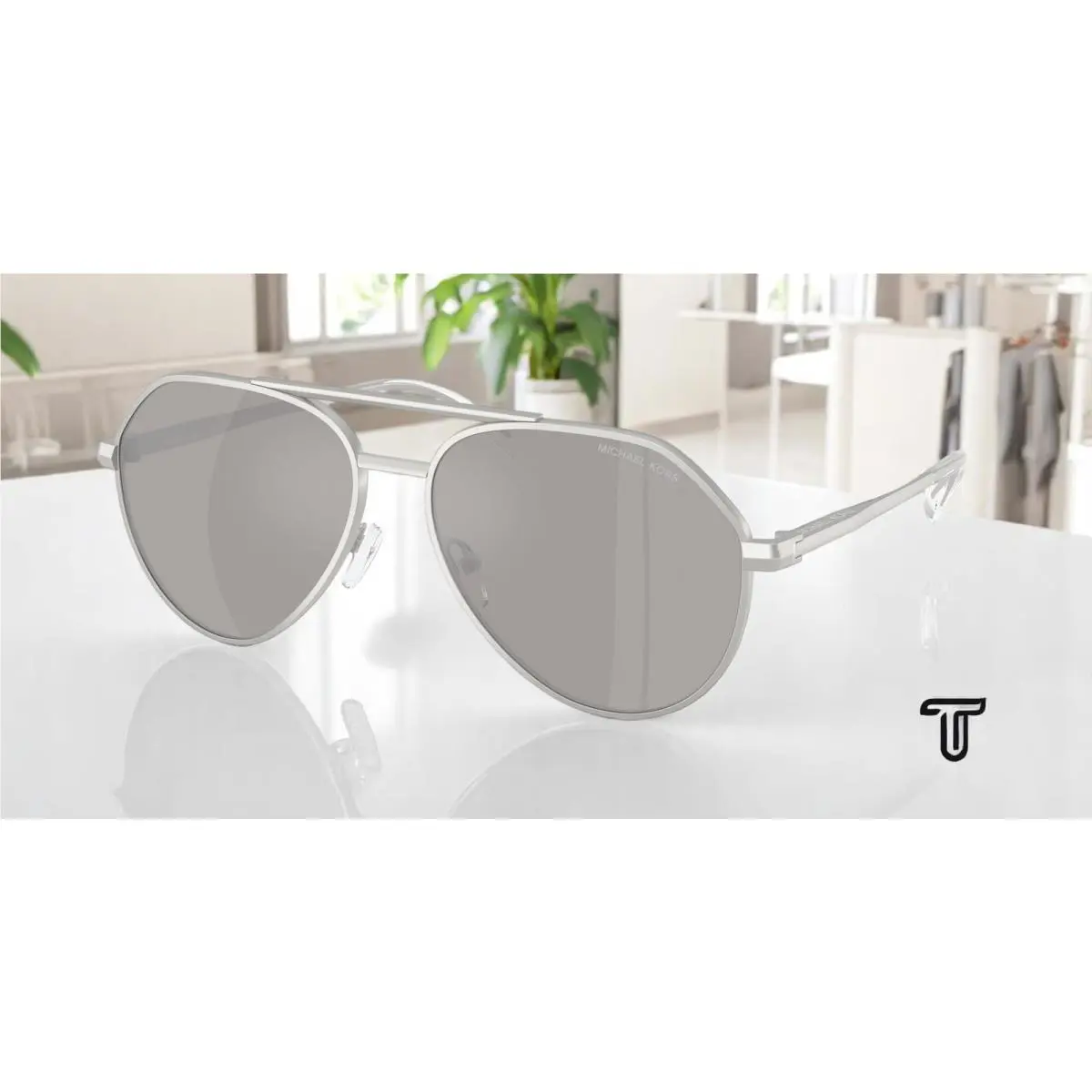 Michael Kors MK1168 19036G Brentwood Mt Silver Mirror 58 mm Men`s Sunglasses