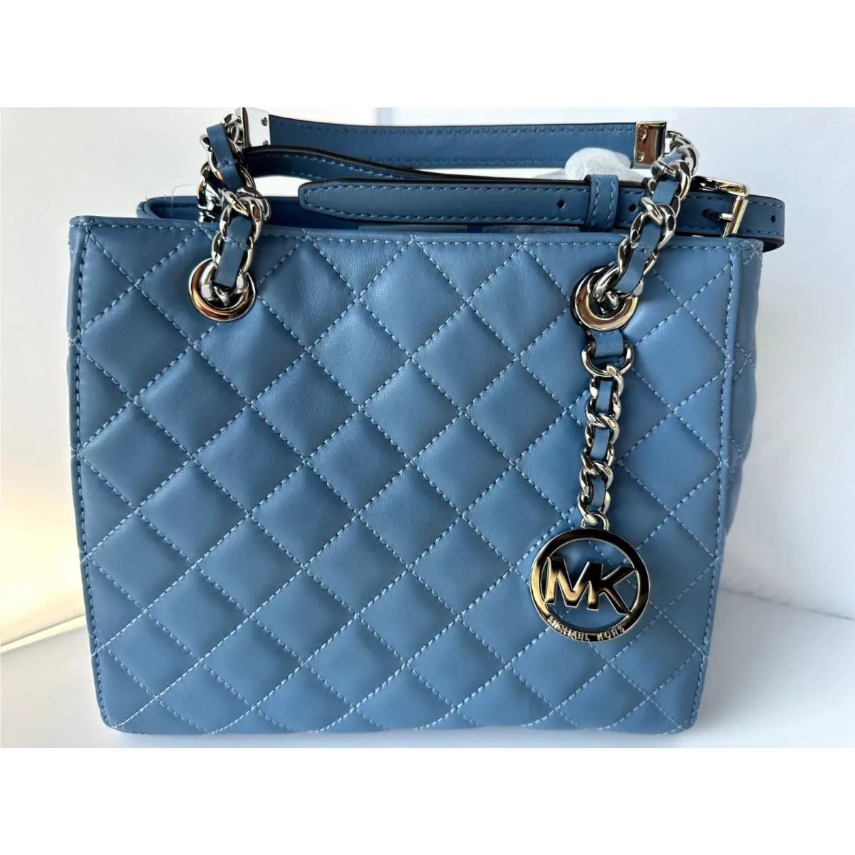 Michael Kors Women`s Blue Bag Mercer Susannah Satchel Shoulder Handbag