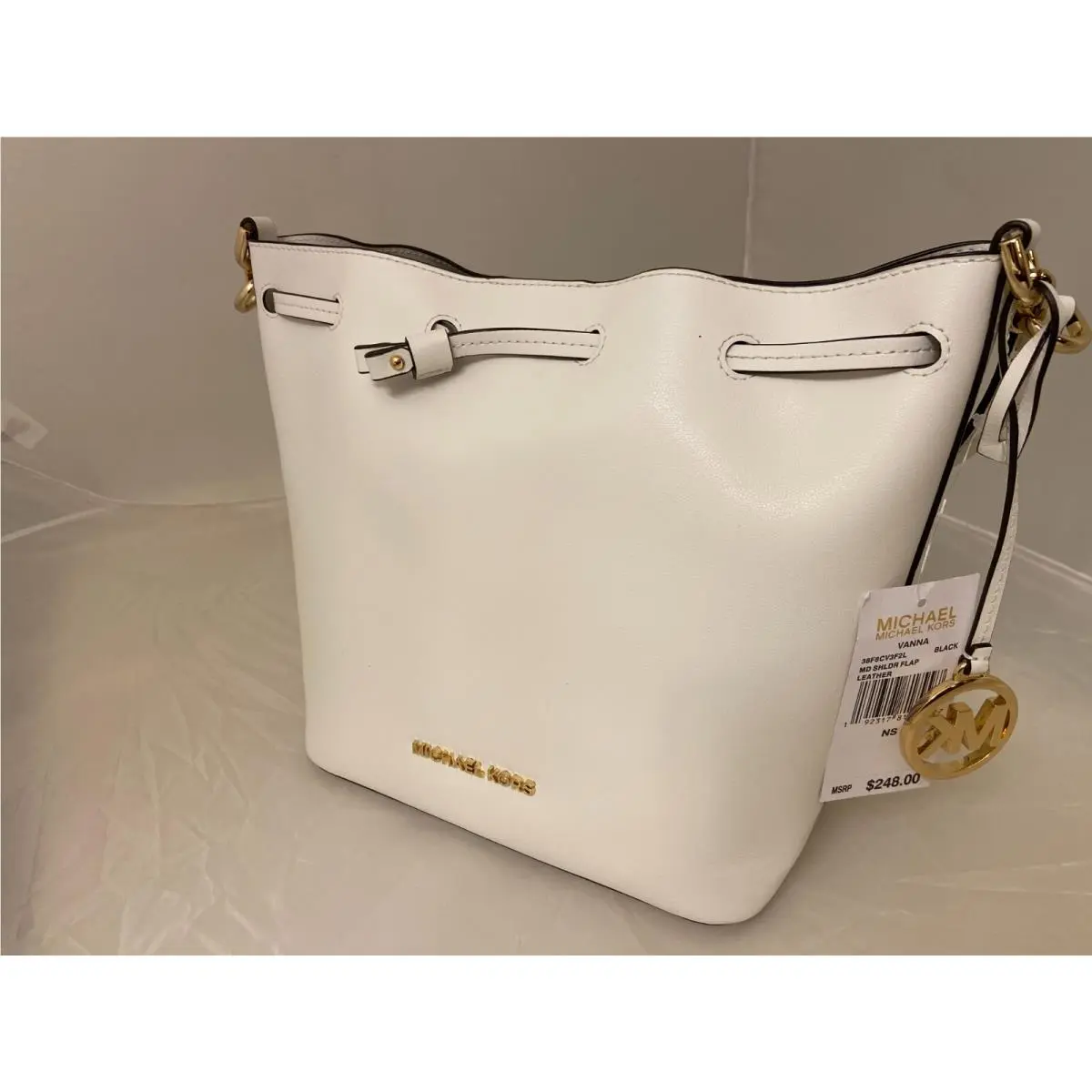 Michael Kors Vanna Large Satchel Bag. White Leather
