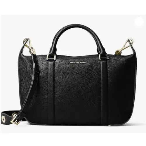 Kors Women`s Raven Large Satchel Bag Black - Exterior: Black