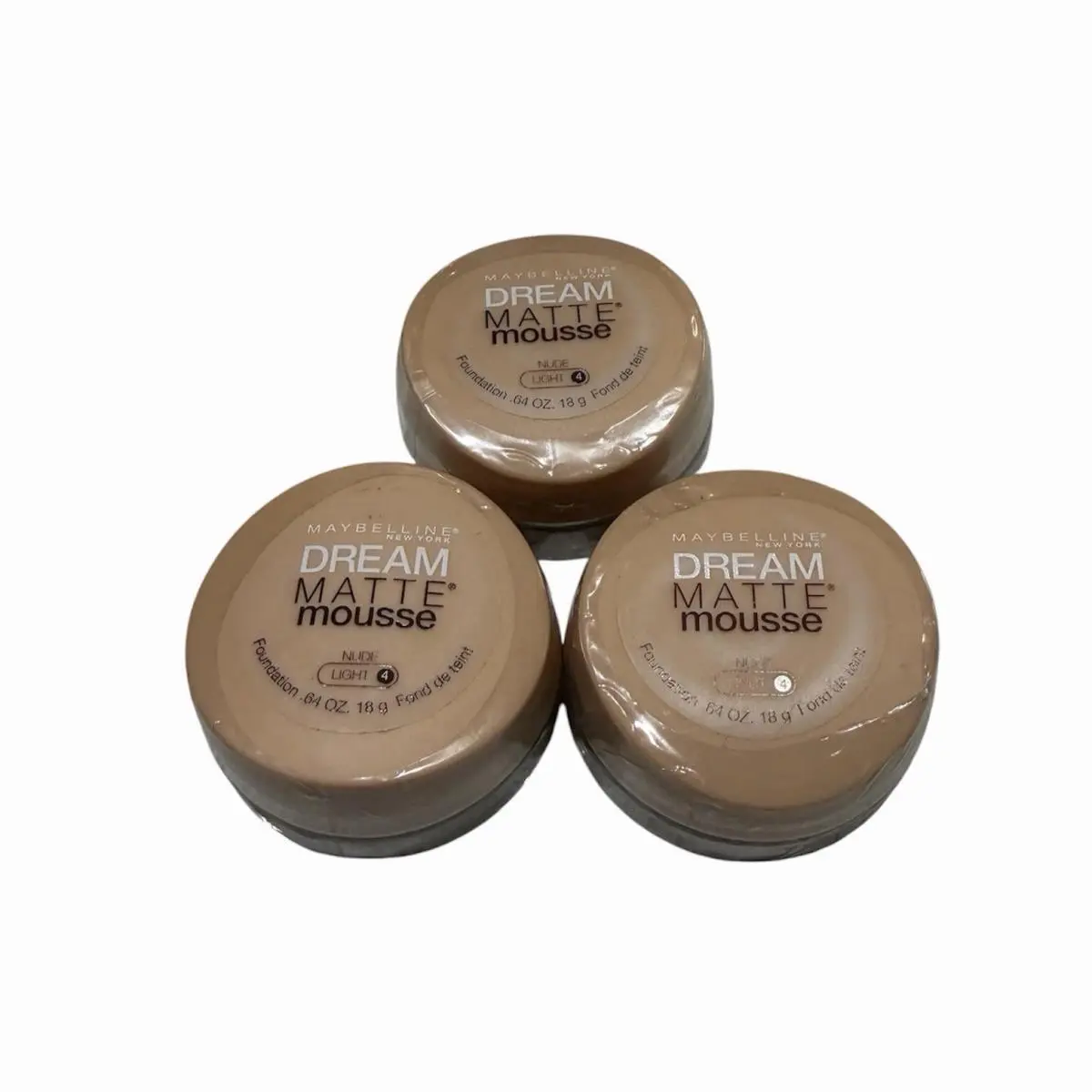3 Maybelline Dream Matte Mousse Foundation Light 4 0.64 oz
