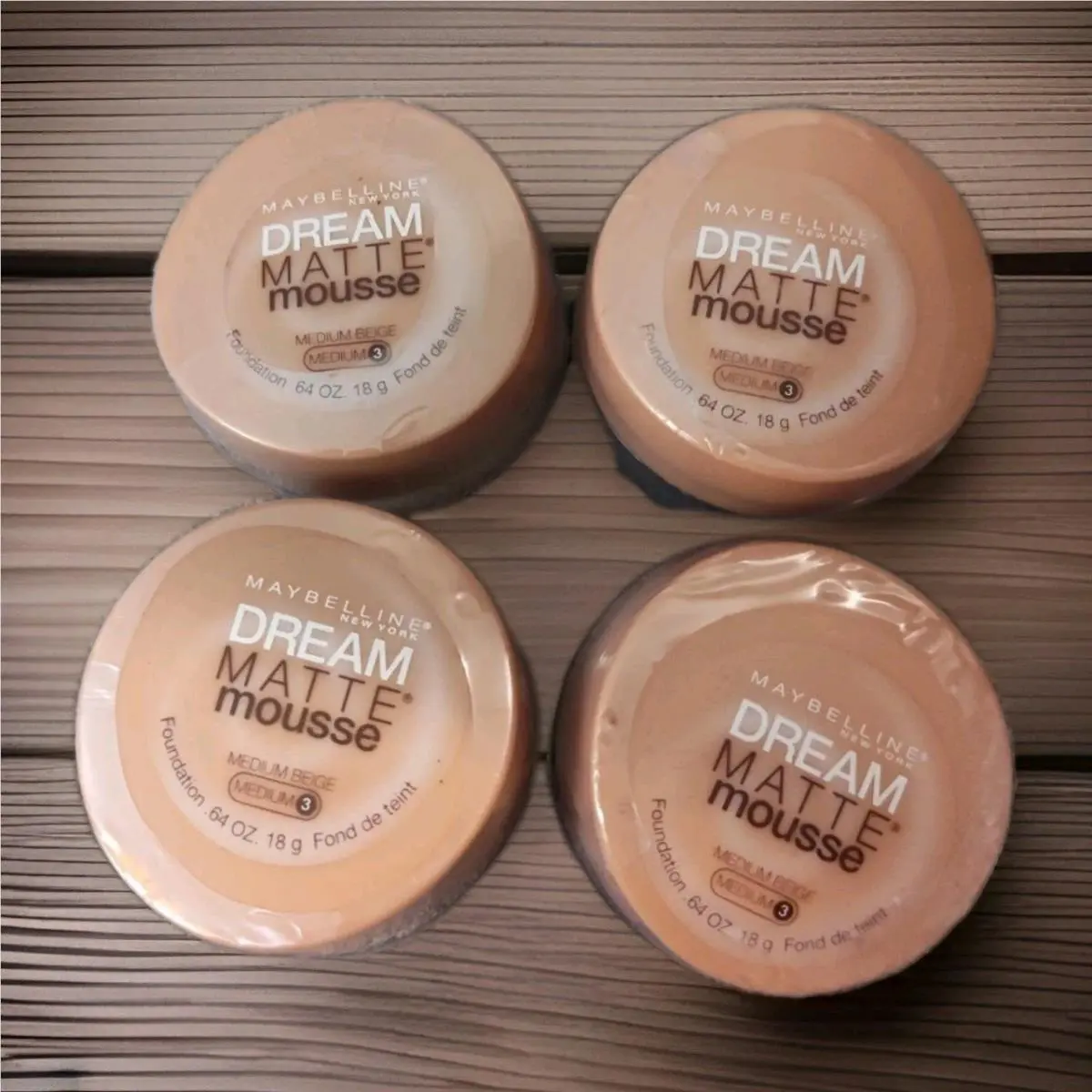 Lot OF 4 Maybelline Dream Matte Mousse Foundation Honey Beige Medium 4