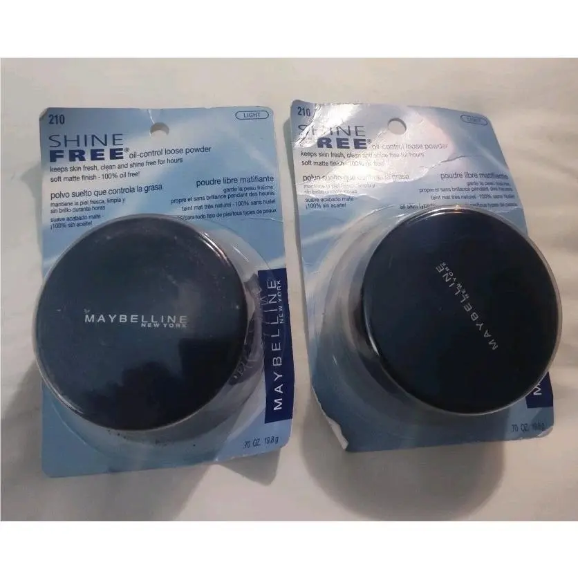 2 Pack Maybelline Shine Free Oil Control Loose Powder Light 210 New