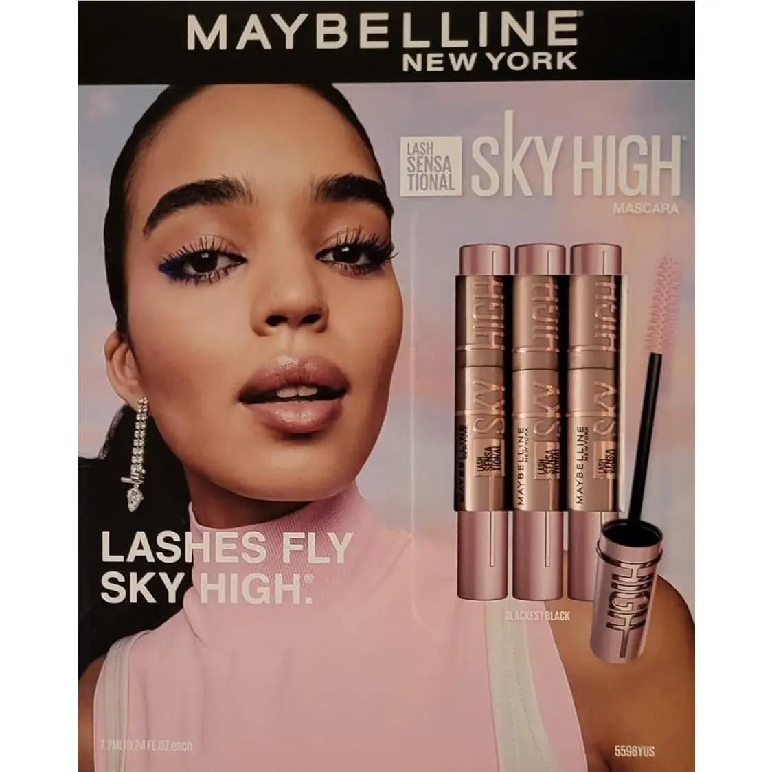 Maybelline Lash Sensational Sky High Mascara Blackest Black 0.24 Oz 3 Pack
