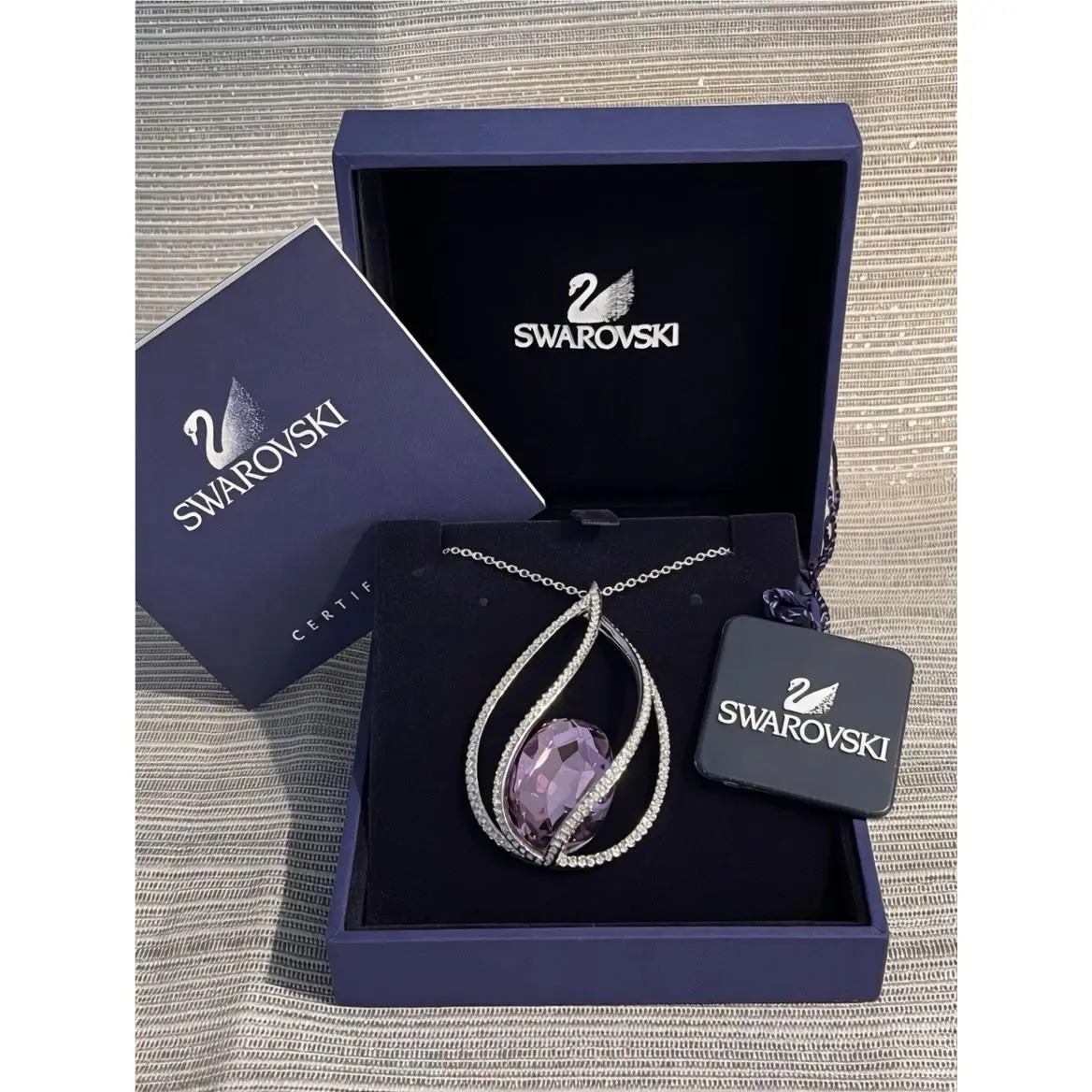 Swarovski Crystal Pendant Megan Blush. Box Certificate of Authenticity