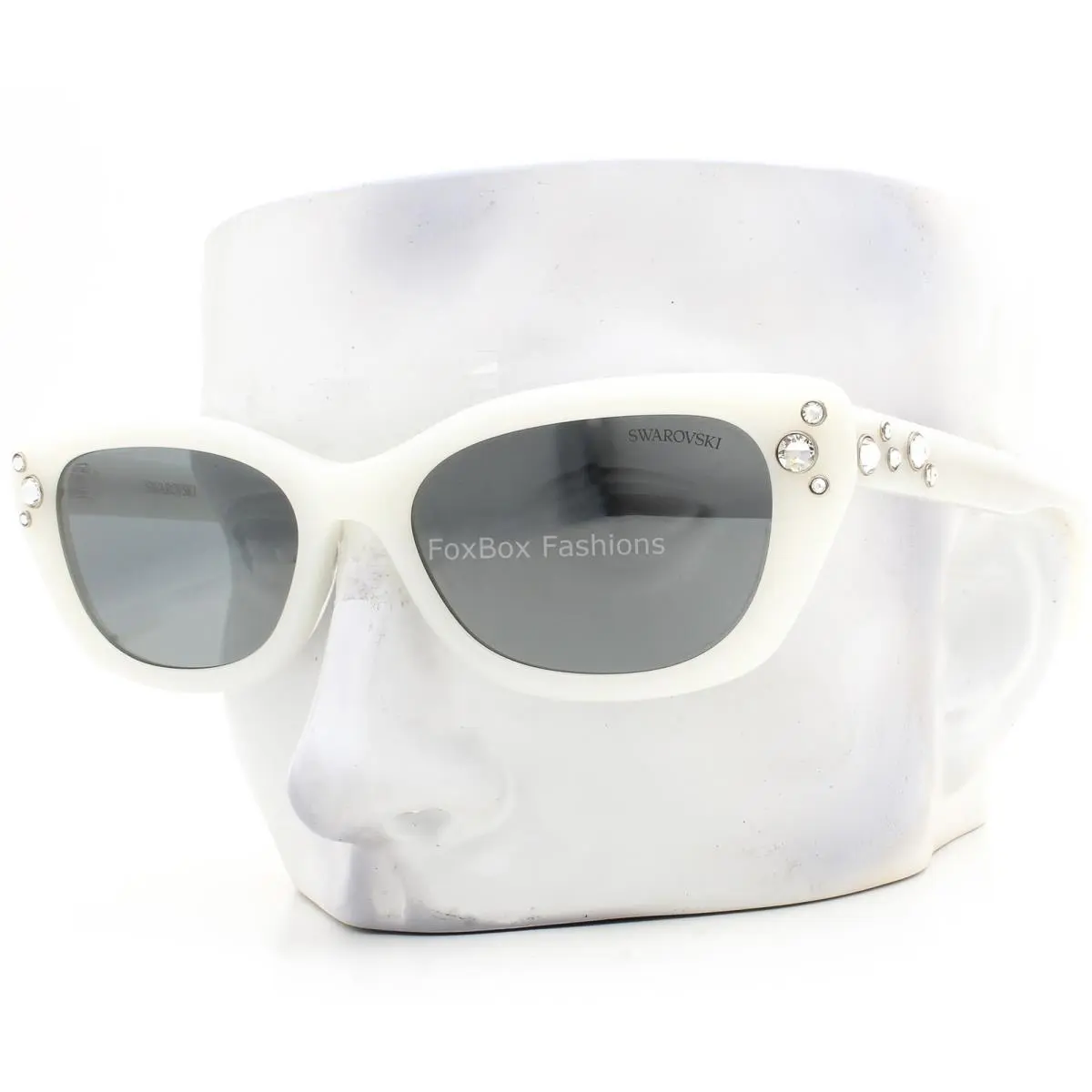 Swarovski Sunglasses SK 6019 10336G Milky Opal White Clear Crystals with Case