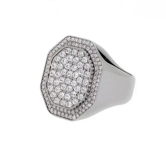 Swarovski Dextera Cocktail Ring Octagon Shape White Rhodium Plated. Size 6