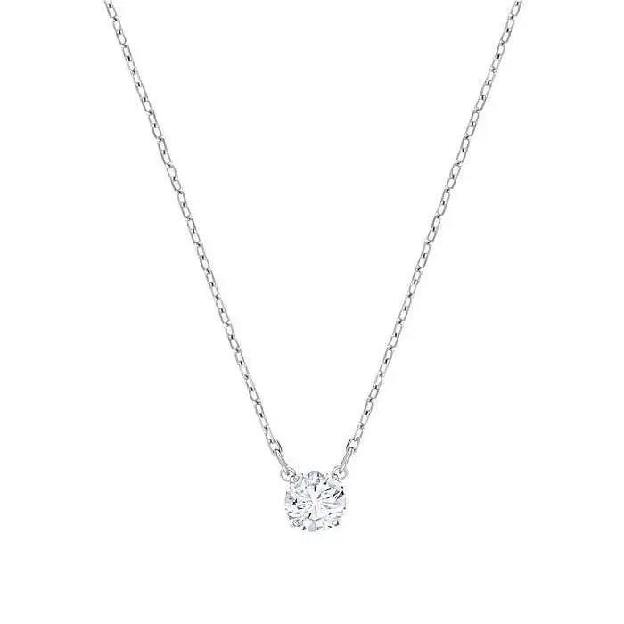 Swarovski Attract Necklace Round Cut White Rhodium Plated 5408442