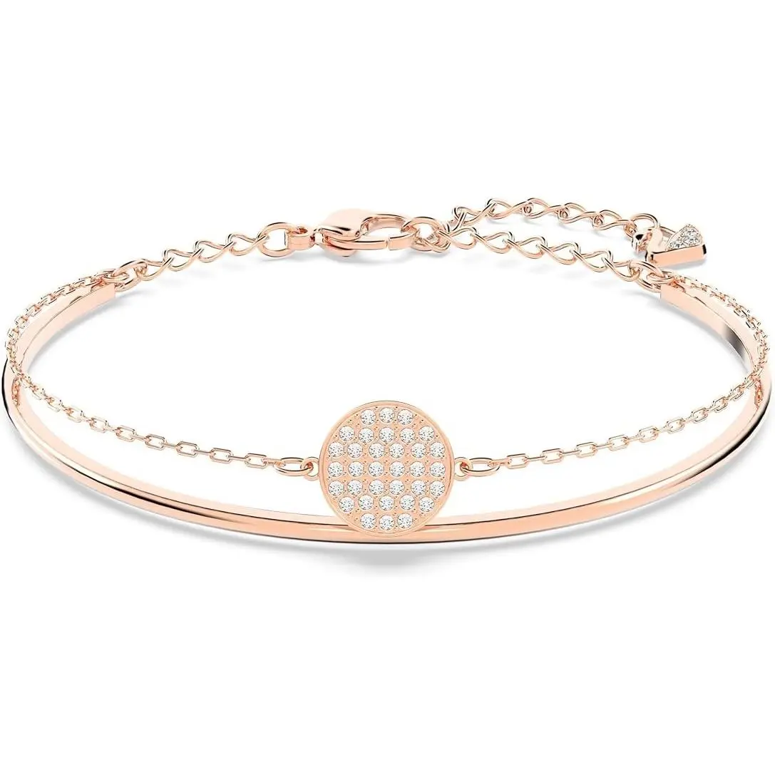 Swarovski Sublima Bangle Bracelet Rose Gold Clear Crystal Elegant Jewelry
