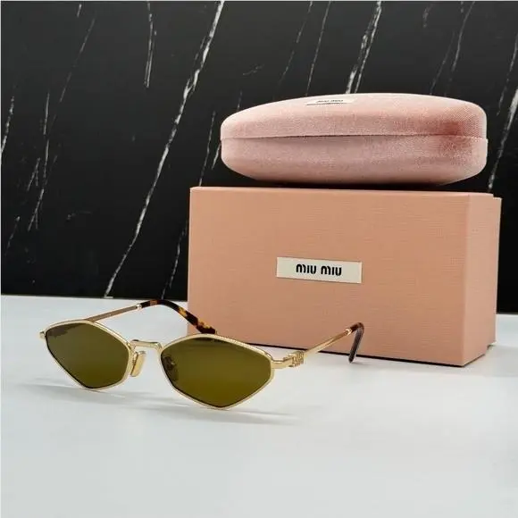 Smu 56Z 5AK09Z Miu Miu Sunglasses MU56ZS 5AK09Z Gold MU 56ZS Women Eyewear