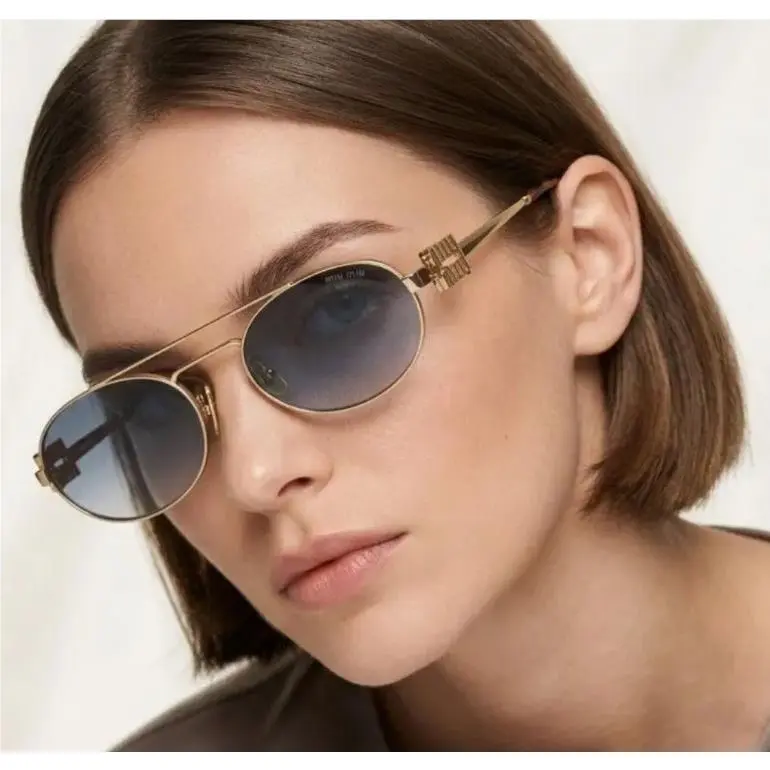 MU54ZS 7OE5D1 Women Grey Gold Miu Miu Sunglasses MU 54ZS 7OE5D1