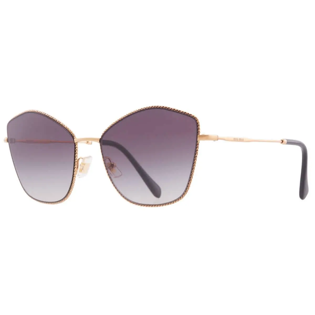 Grey Gradient Irregular Ladies Sunglasses MU 60VS 7OE5D1 60 by Miu Miu