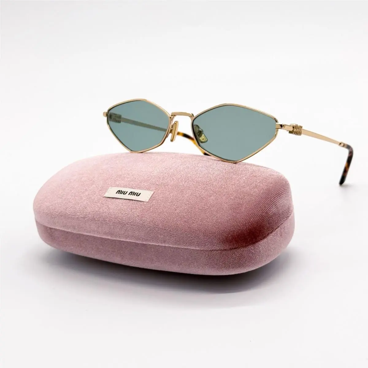 Miu Miu Sunglasses MU56ZS 5AK04M Women Gold/green MU 56ZS Smu 56Z Eyewear