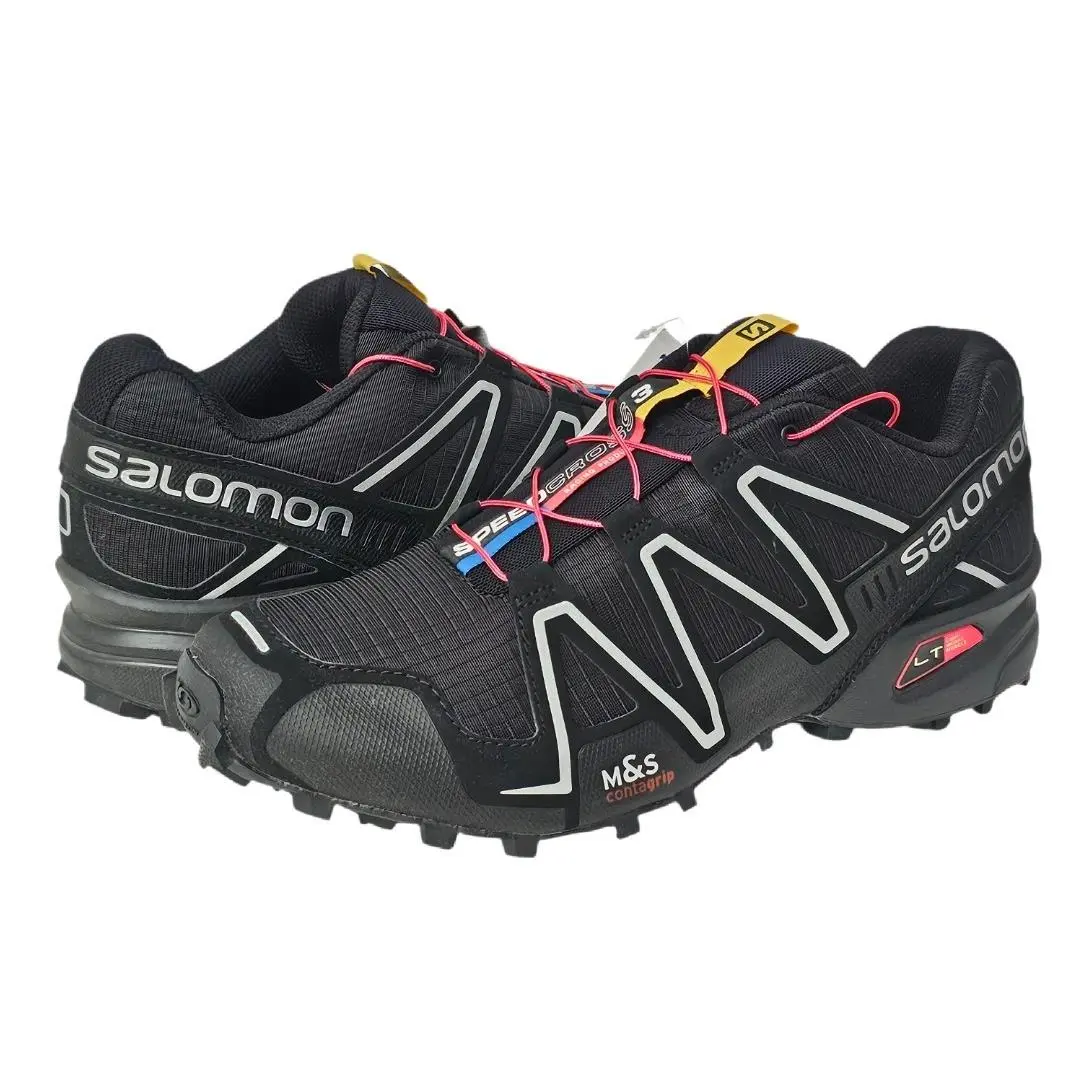 Salomon Men`s 10 Speedcross 3 Hiking Trail Running Shoes Black/silver Metallic