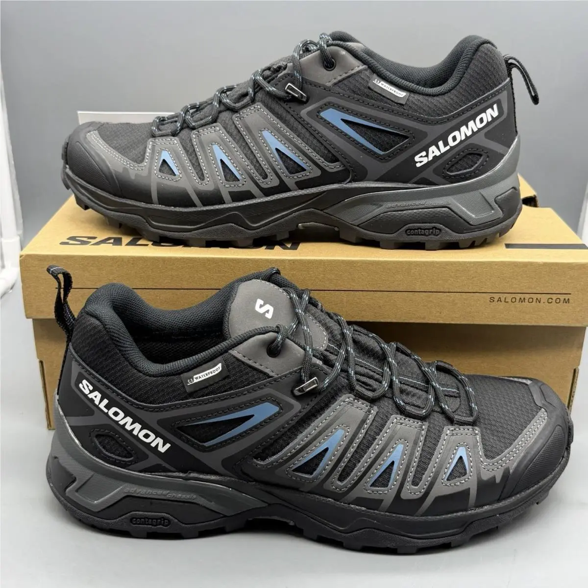 Salomon X Ultra Pioneer Cswp Men’s 7.5 Hiking Shoes Waterproof Black Blue