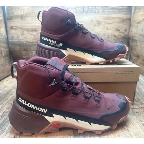 Salomon Women`s Cross Hike 2 Mid Gtx Gore-tex Hiking Shoes Mocha/vanilla 6.5