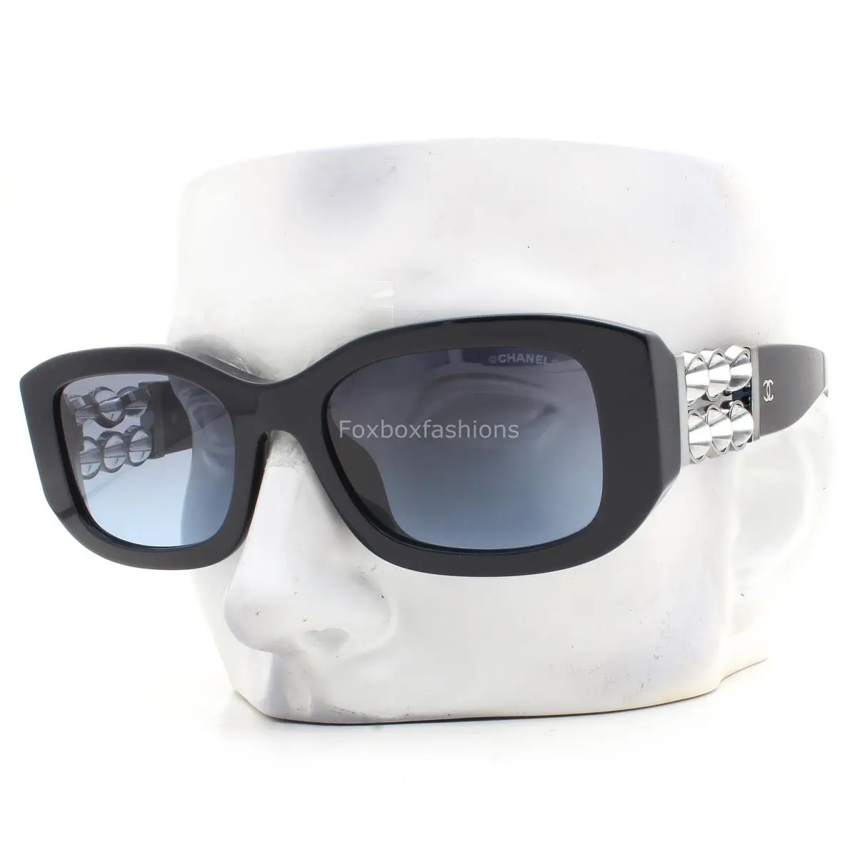 Chanel Sunglasses Dark Blue Clear Rotating Beads ch5542A 1462/S2 with Case