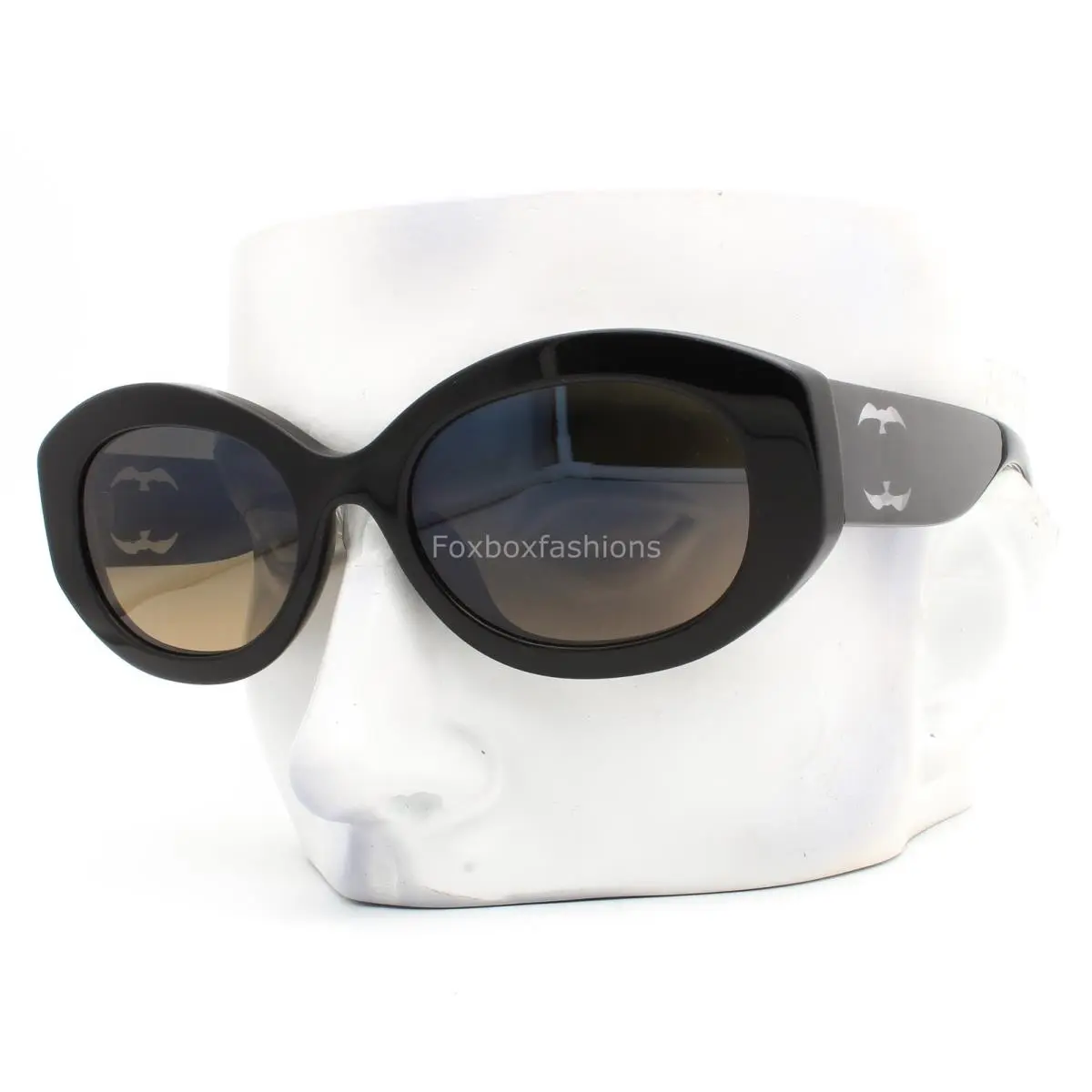 Chanel Sunglasses 5528A 501/W1 Glossy Black Transparent CC Logo Polarized W/case