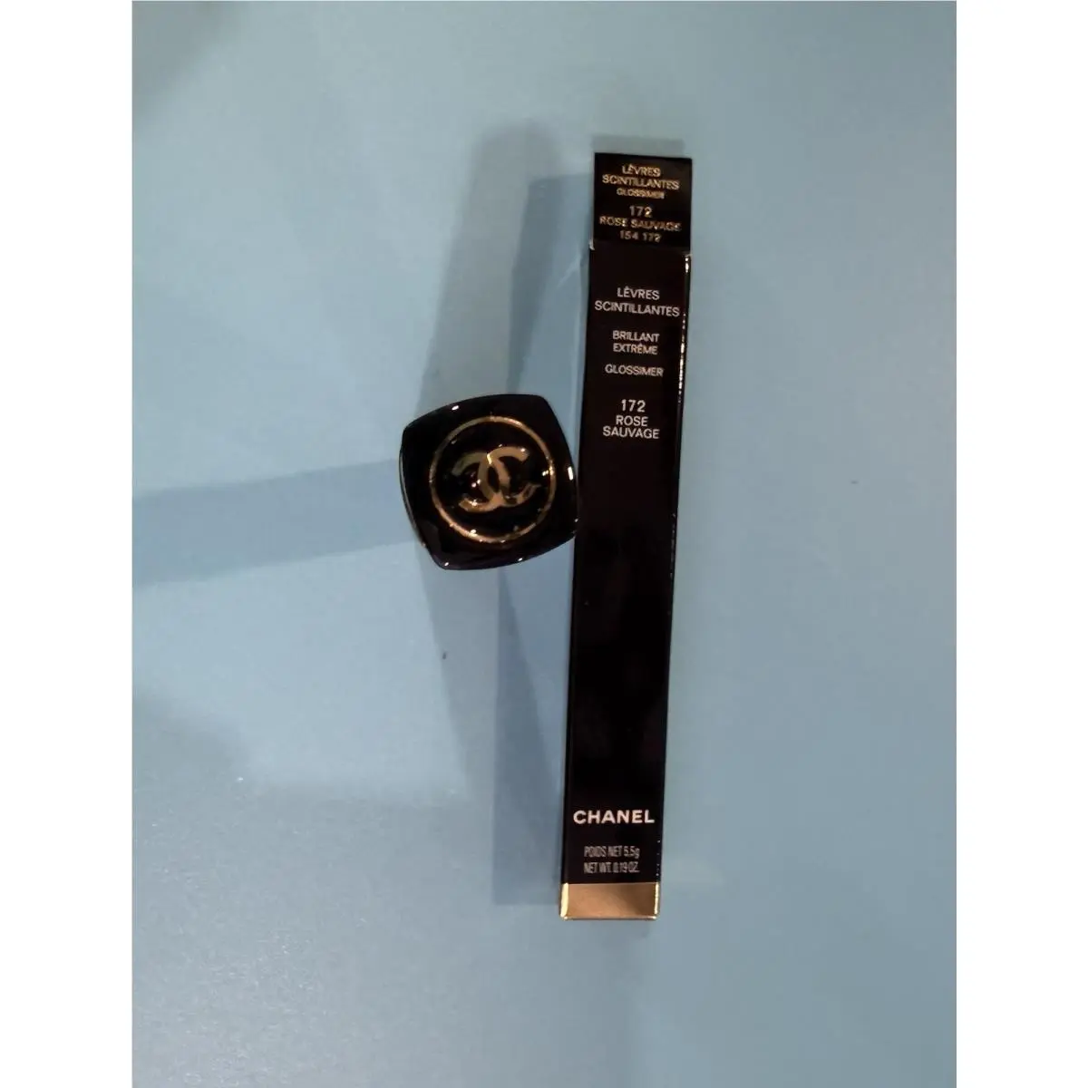 Chanel Glossimer Levres Scintillantes Lip Gloss 172 Rose Sauvage Full Size