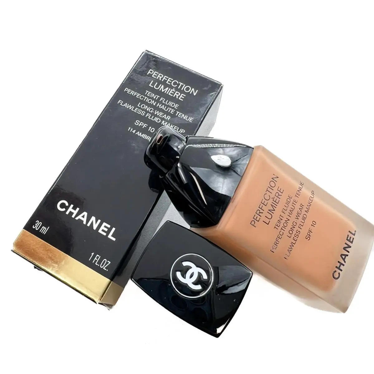 Chanel Long Wear Flawless Fluid Makeup 114 Ambre 1 oz