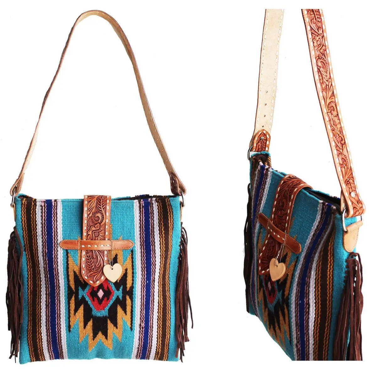 Chanel Women`s Western Handwoven Wool Rodeo Cowgirl Handbag Shoulder Purse Tote 10324