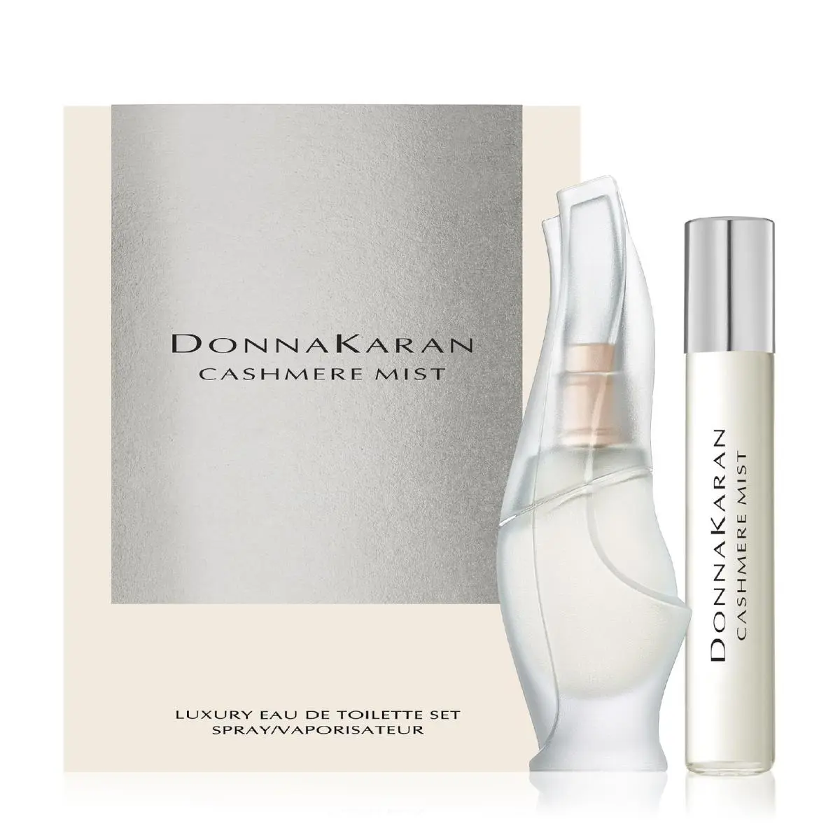 Donna Karan Cashmere Mist Luxury Duo Set Mini Spary Travel Spray Silver