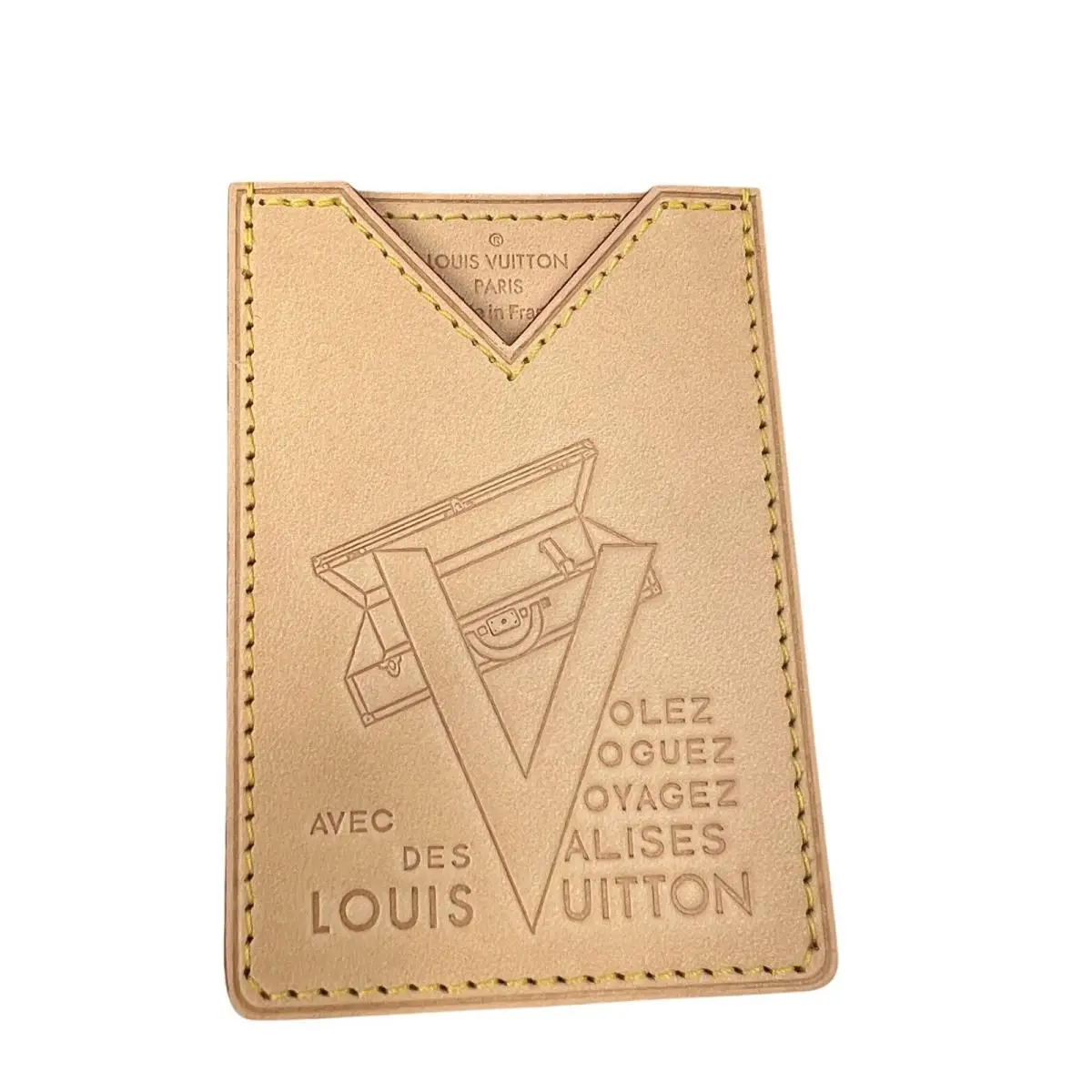 Louis Vuitton Volez Voguez Voyagez Card Holder Tan Unisex Vvv Exhibition Wallet