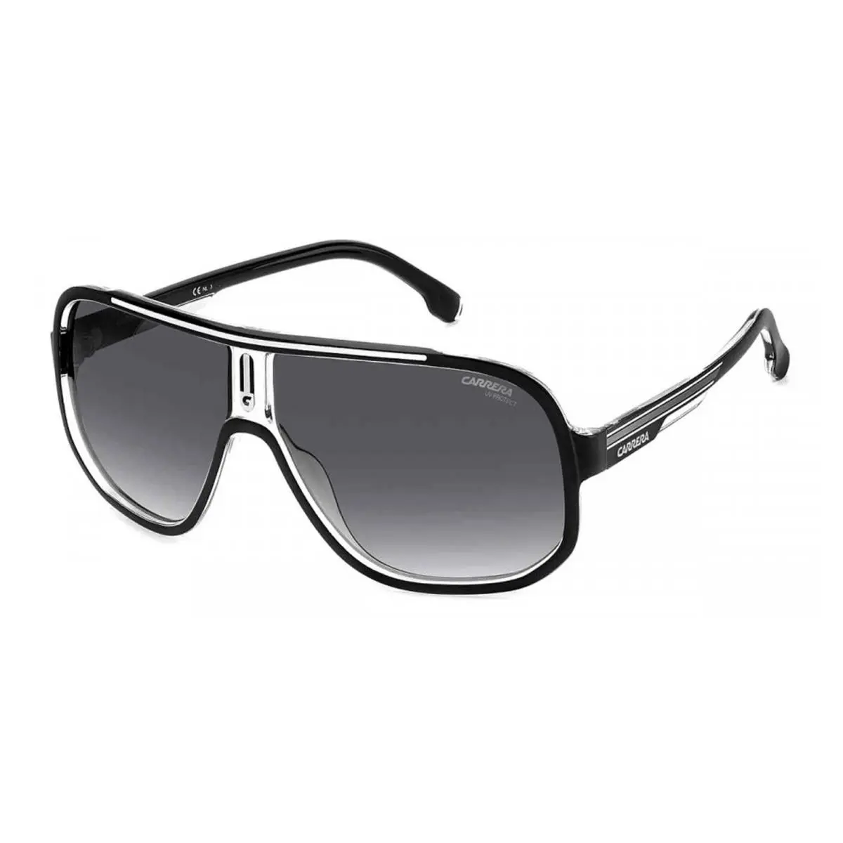 Carrera Men`s Black/white Navigator Sunglasses w/ Gradient Lens CA1058S-080S-9O