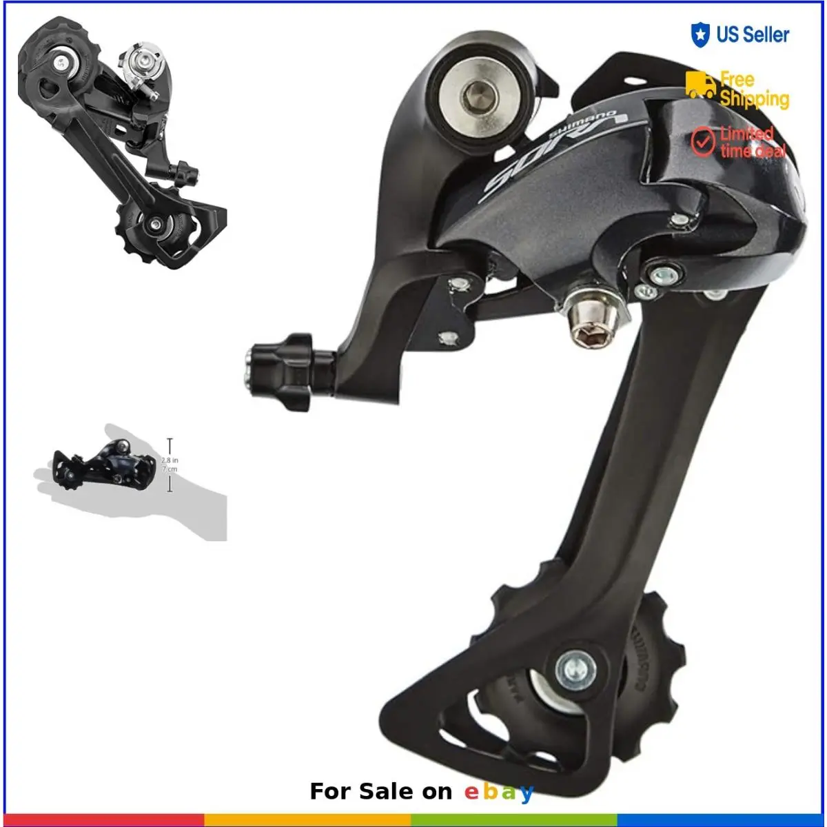 Shimano Rear Derailleur 9 Speed Road Bike Short Cage Clamp Mount Aluminum Lightweight