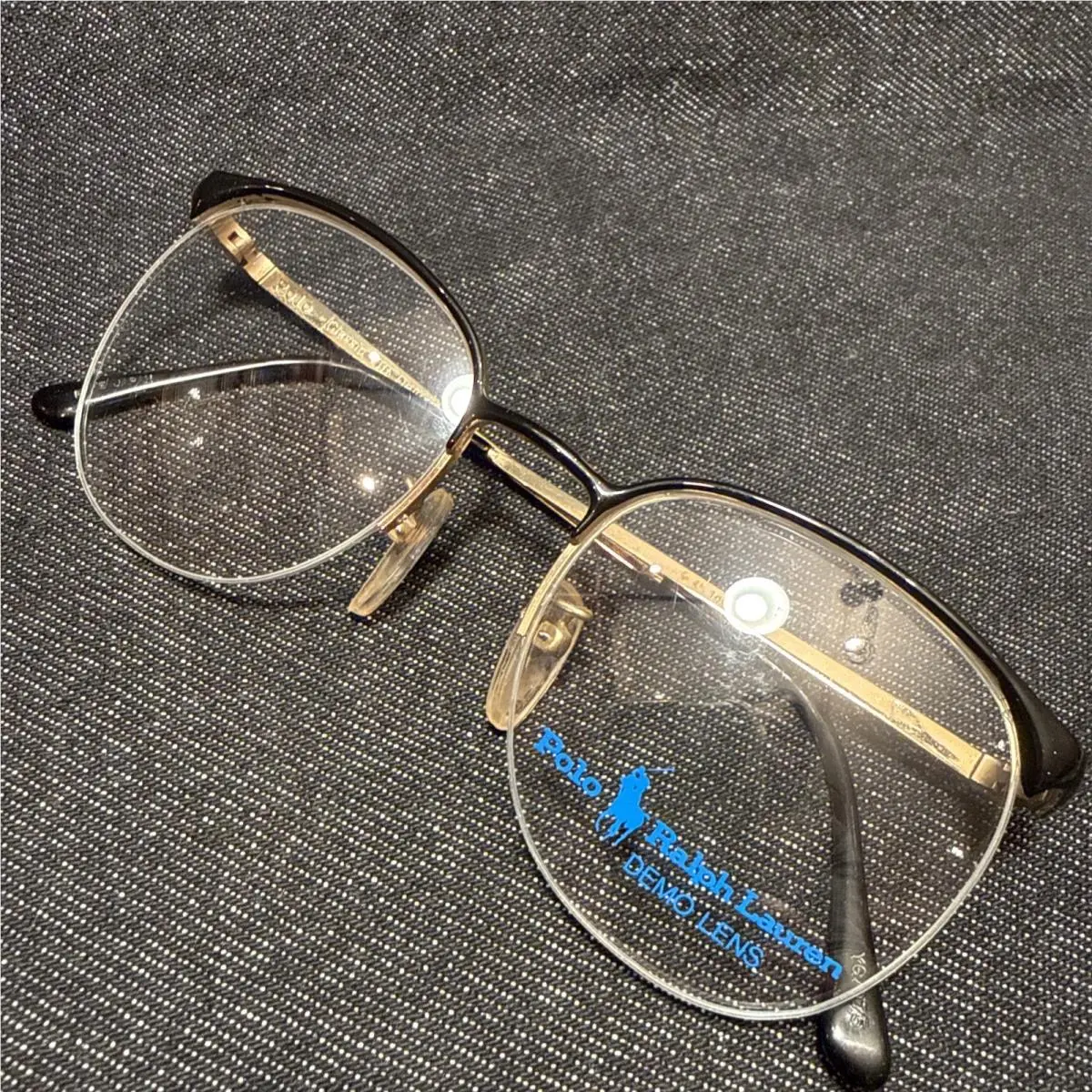 Polo Nos Vtg Ralph Lauren Viii Ivy League Americana Glasses Black Metal Frame 52